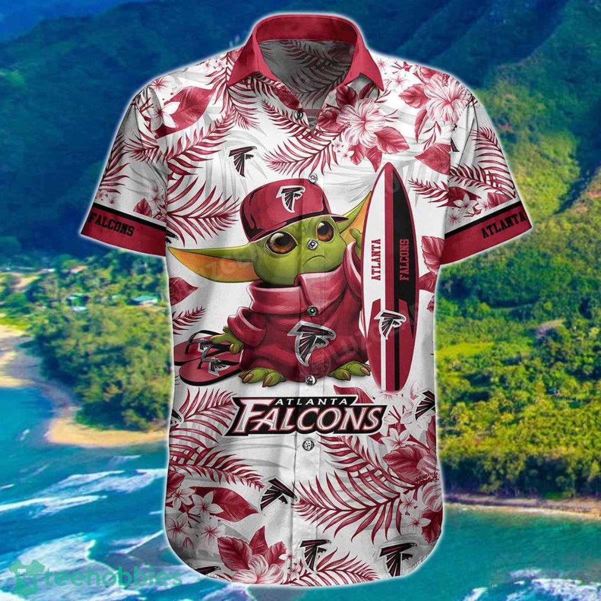 Atlanta Falcons NFL Baby Yoda Hawaiian Shirt Tropical Pattern Summer Best Gift For Fan Product Photo 1