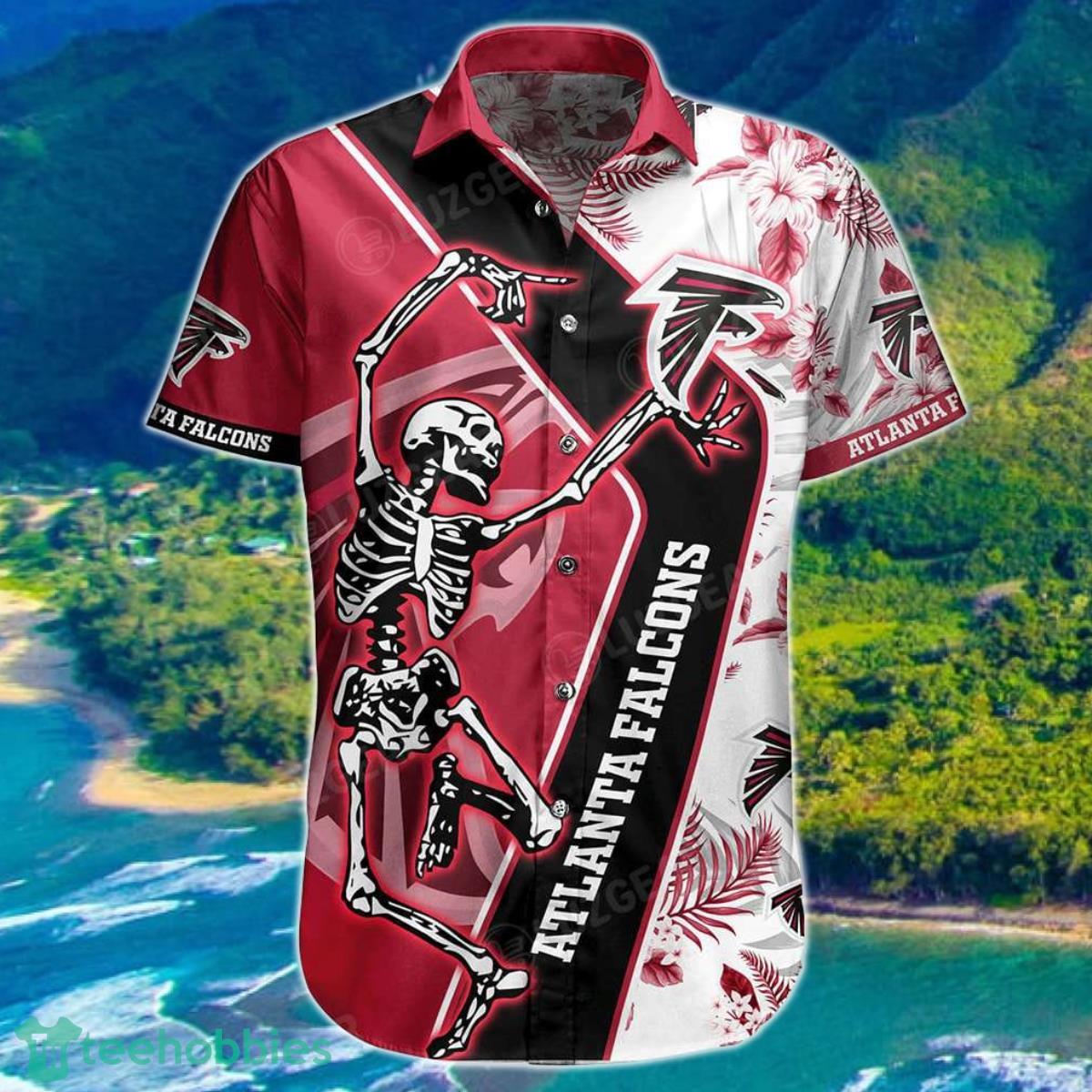 Atlanta Falcons NFL Hawaiian Shirt Sekeleton Design For Men Women Product Photo 1