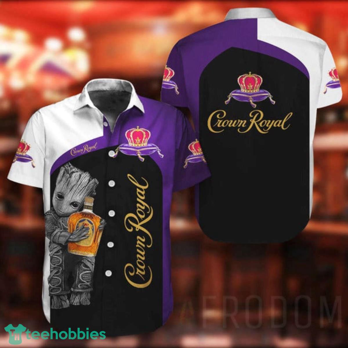 Baby Groot Hub Crown Royal Hawaiian Shirt Summer Aloha Shirt Product Photo 1