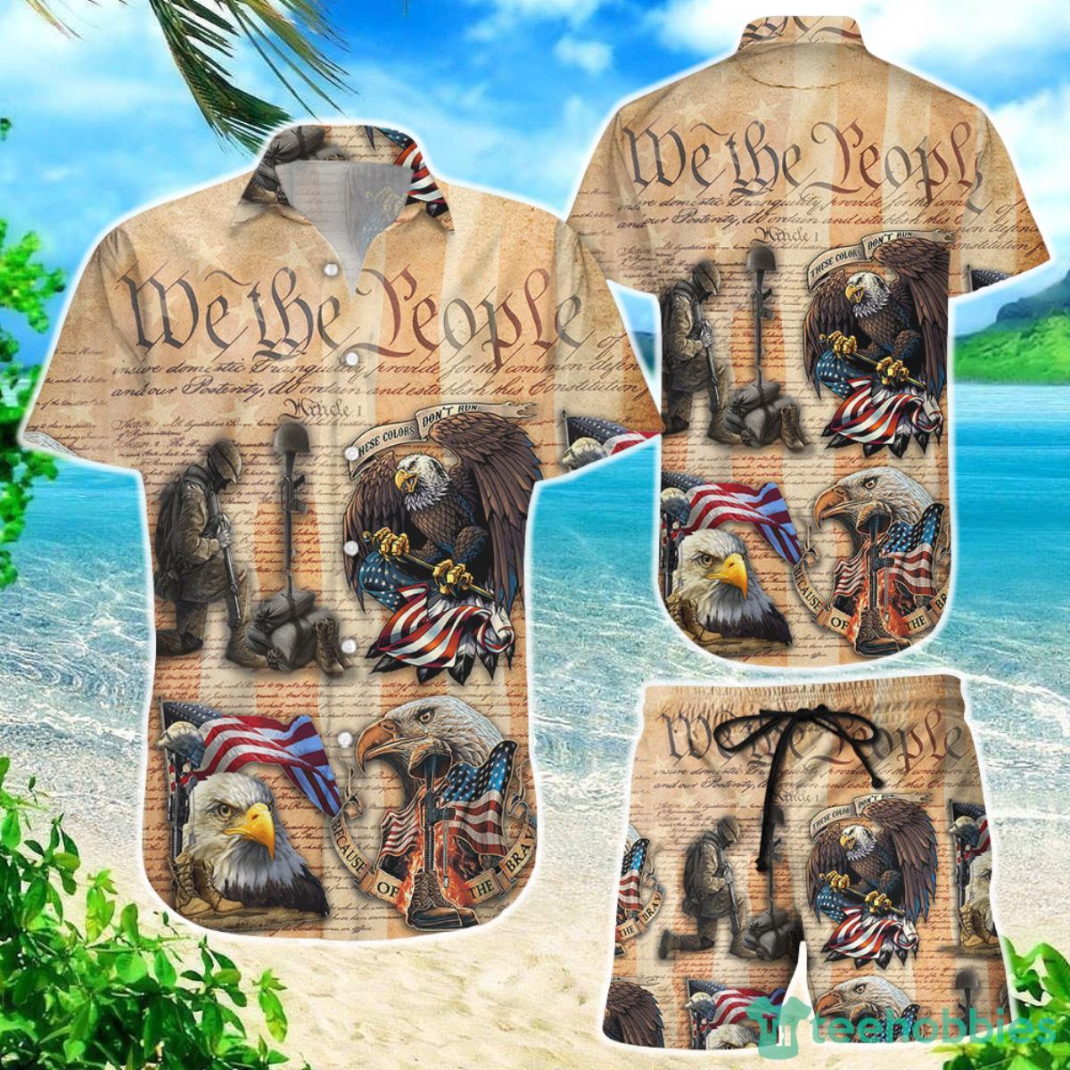 Bald Eagle Hawaiian Shirt Veteran Independent Day Best Patriotic Gifts Product Photo 1