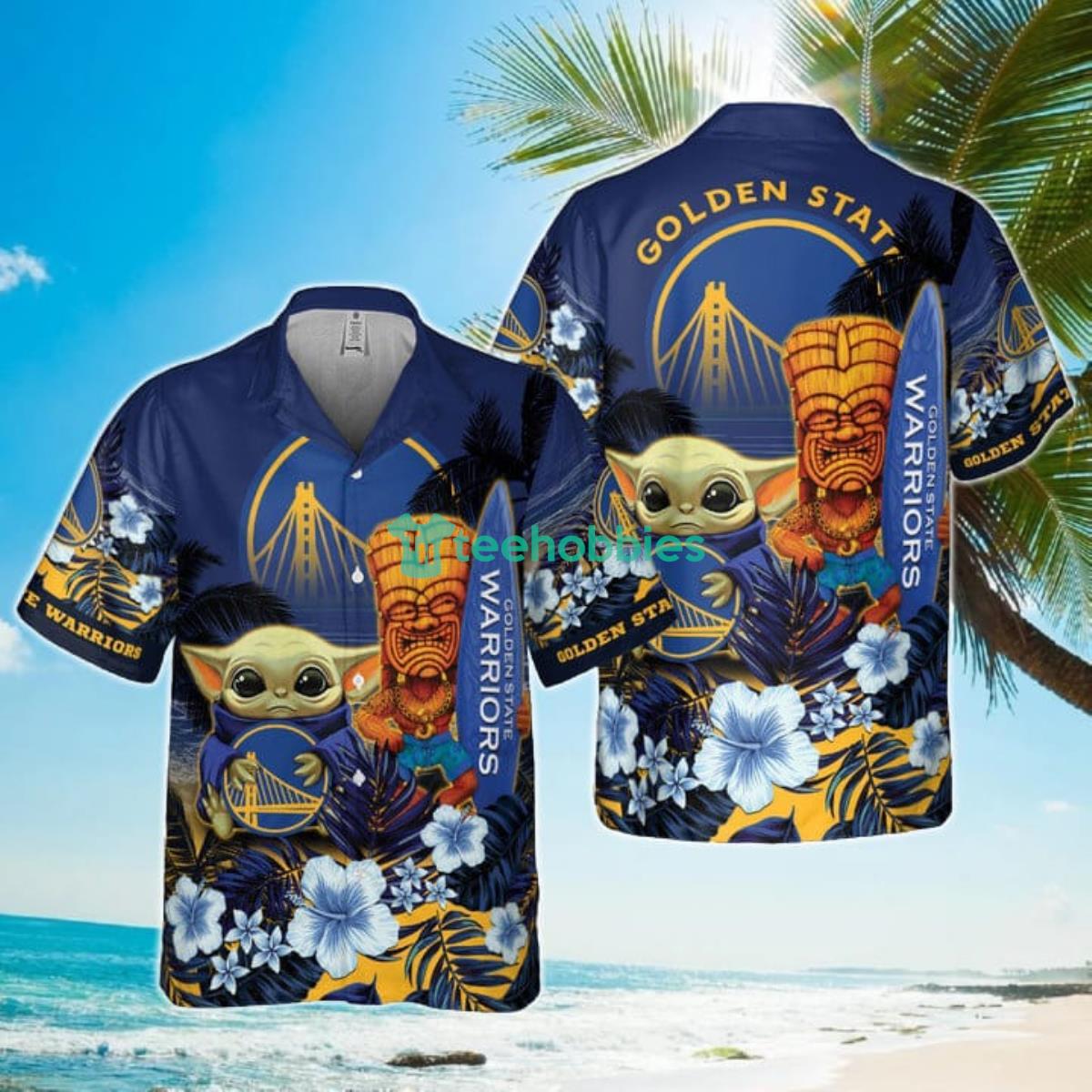 Basketball Golden State Warriors And Baby Yoda Summer Hawaiian Shirt Product Photo 1