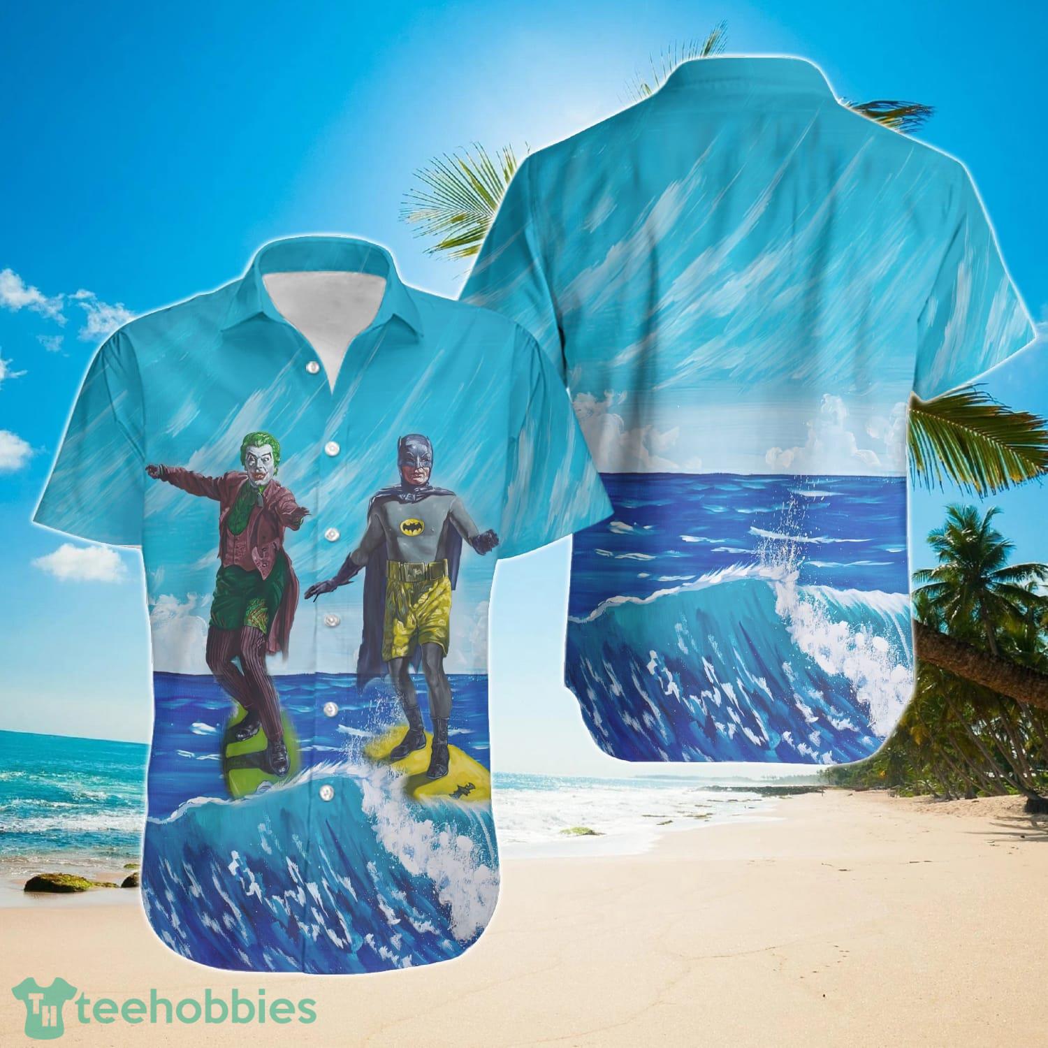 Batman And Joker Surfing Hawaiian Shirt Product Photo 1