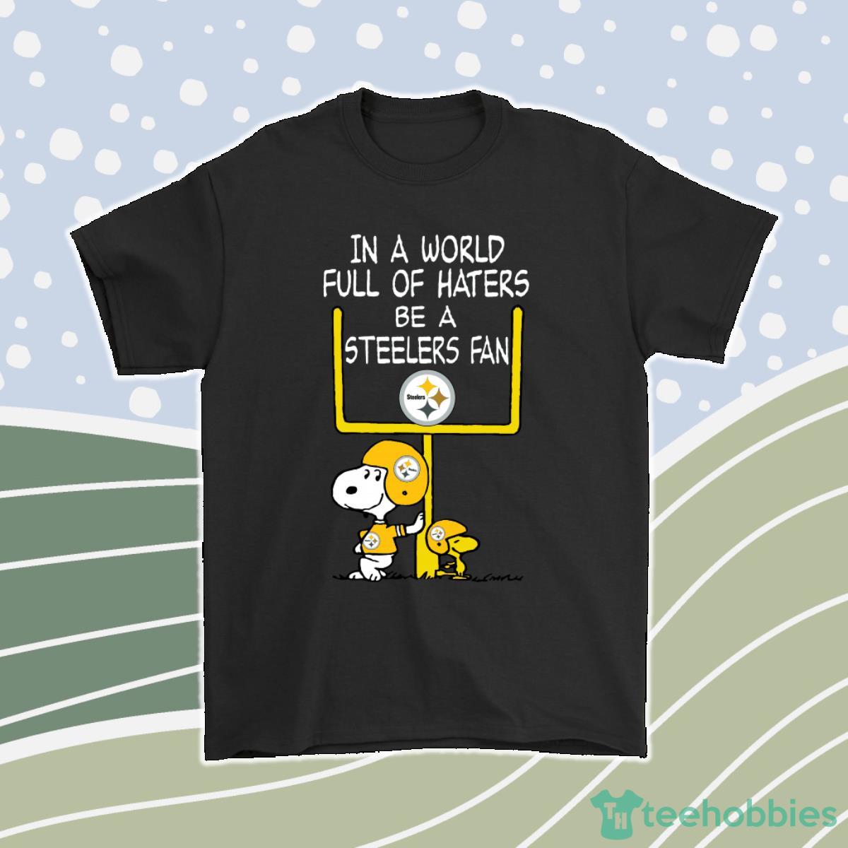 Be A Steelers Fan Pittsburgh Steelers X Snoopy Mashup Men Women T-Shirt, Hoodie, Sweatshirt Product Photo 1