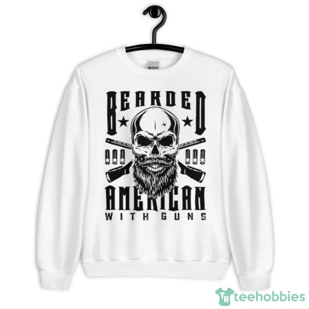 Bearded American With Guns T Shirt - Unisex Heavy Blend Crewneck Sweatshirt
