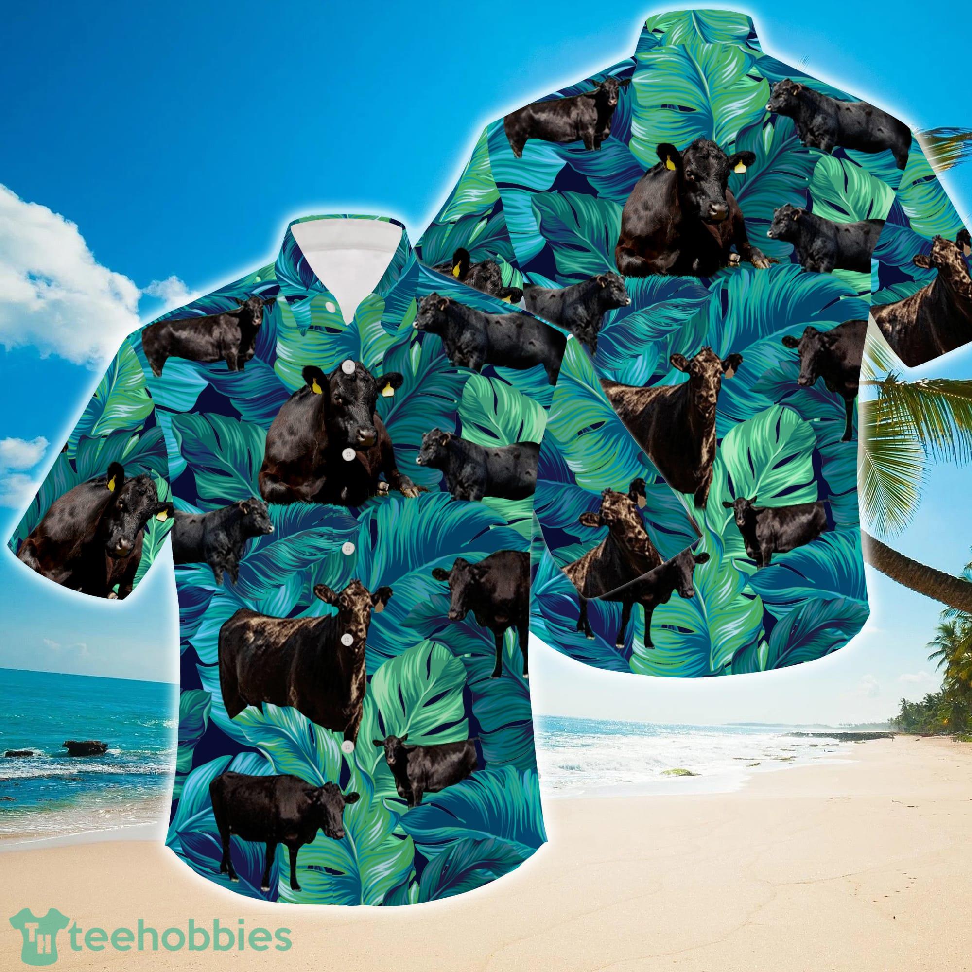 Black Angus Cow Cattle Hawaiian Shirt Product Photo 1