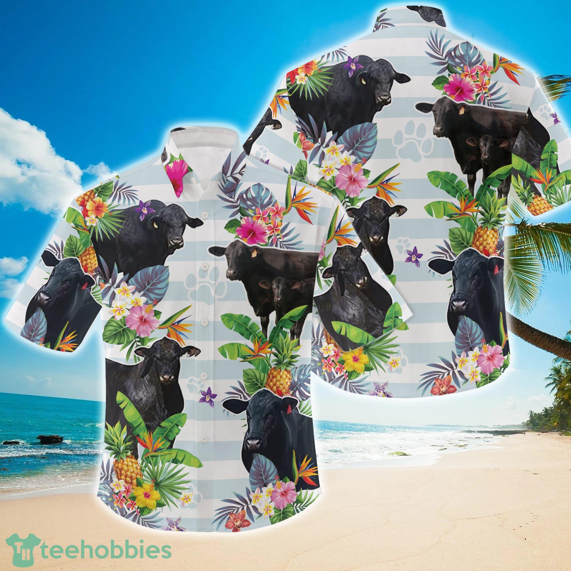 Black Angus Cow Hawaiian Shirts Product Photo 1