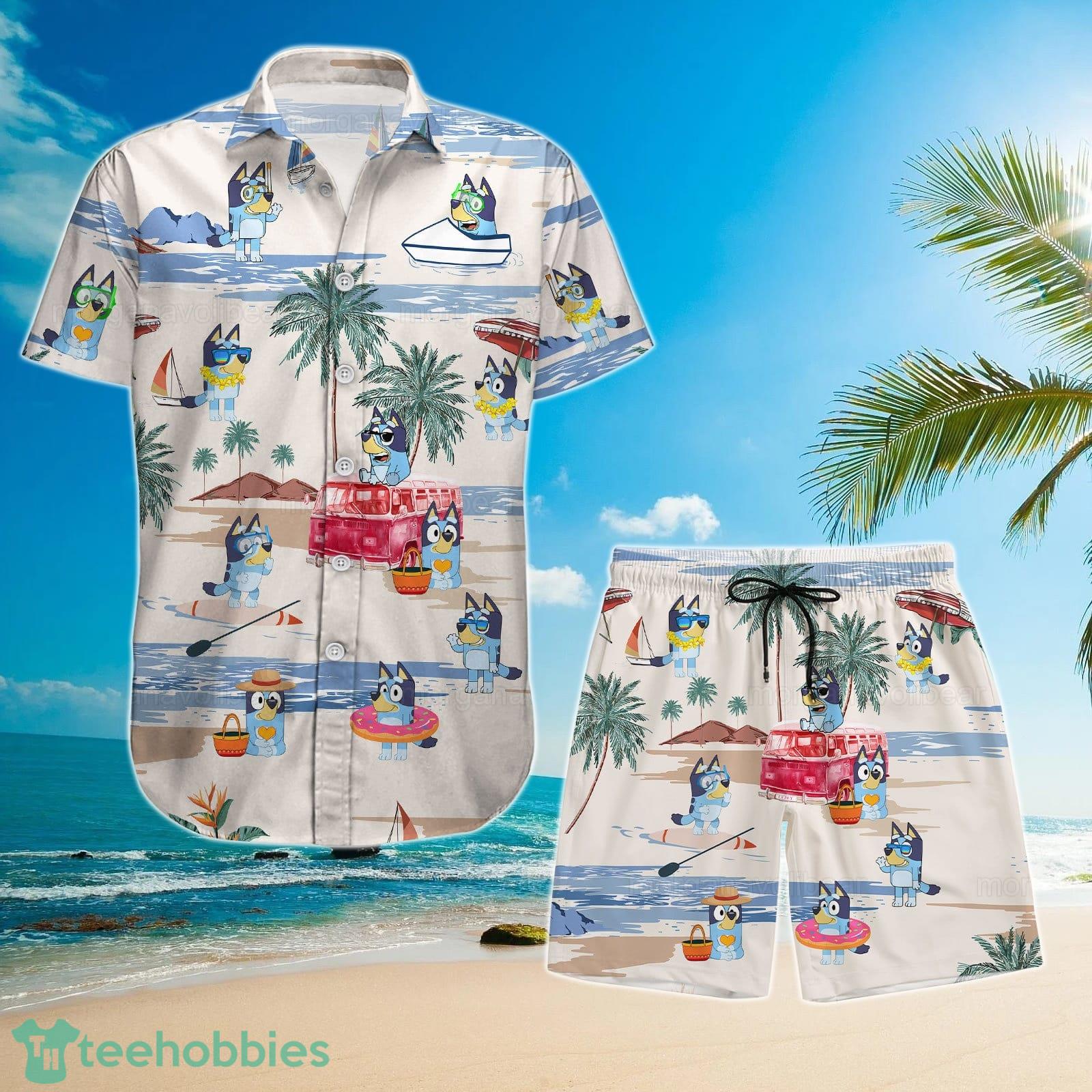 BlueyDad Hawaiian Shirt And Short For Men And Women Product Photo 1