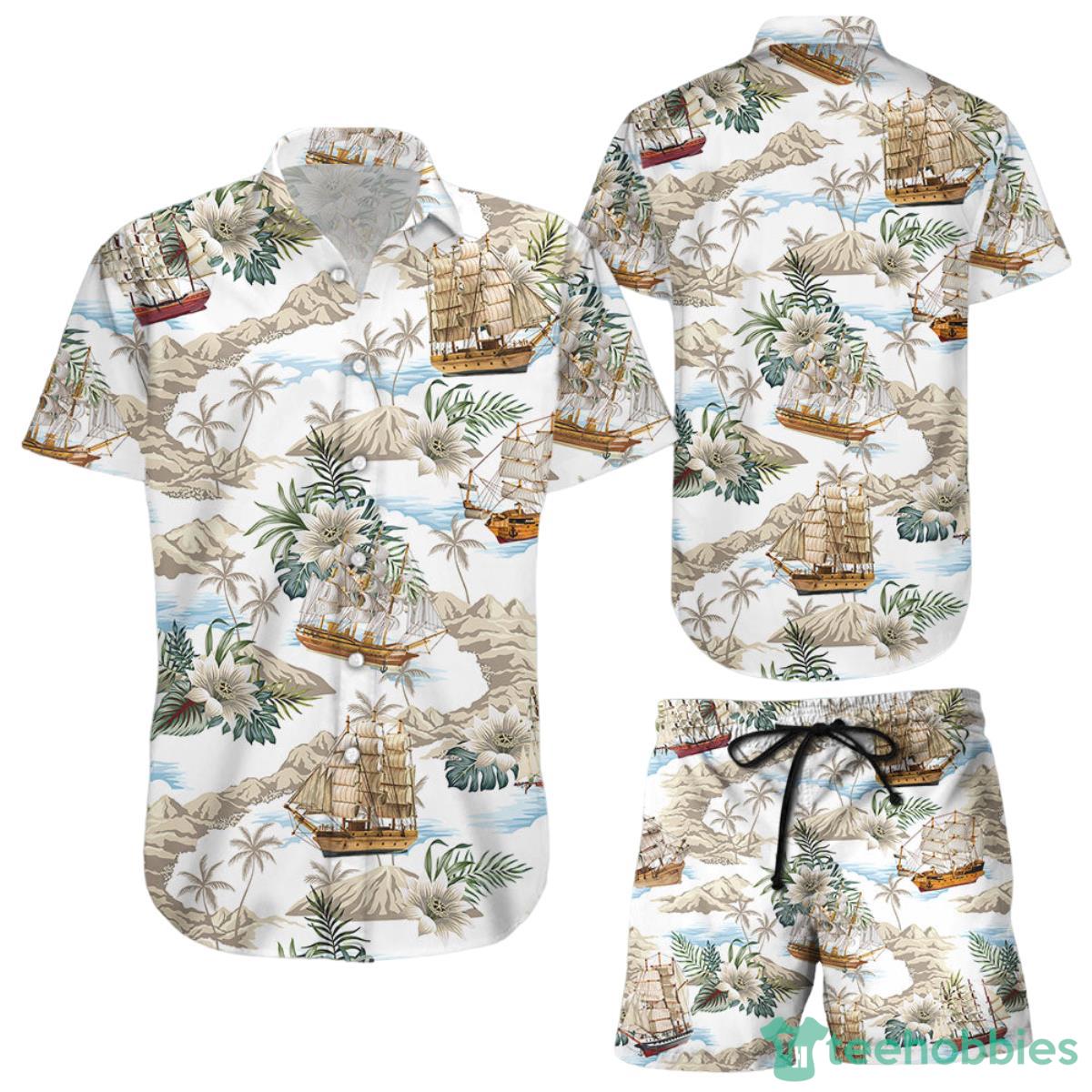 Boat Hawaiian Shirt Wooden Boat Vintage Beach Themed Presents Product Photo 1