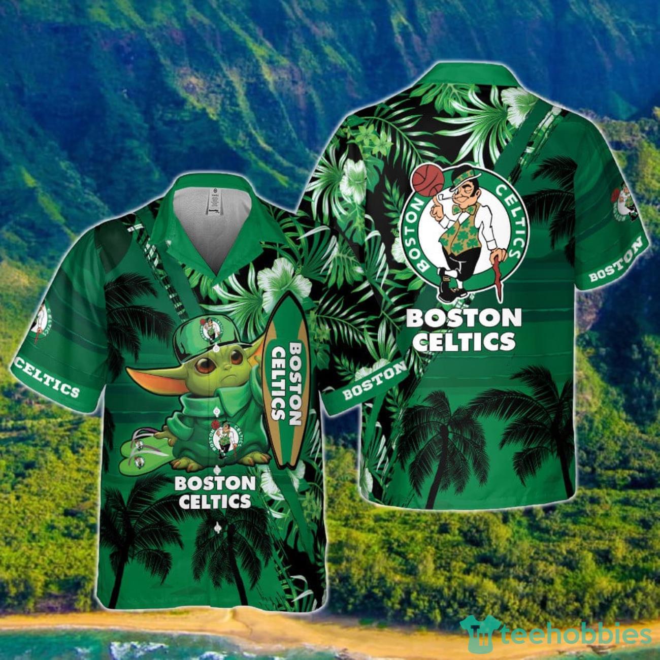 Boston Celtics Baby Yoda National Basketball Association 2023 Hawaiian Shirt Product Photo 1