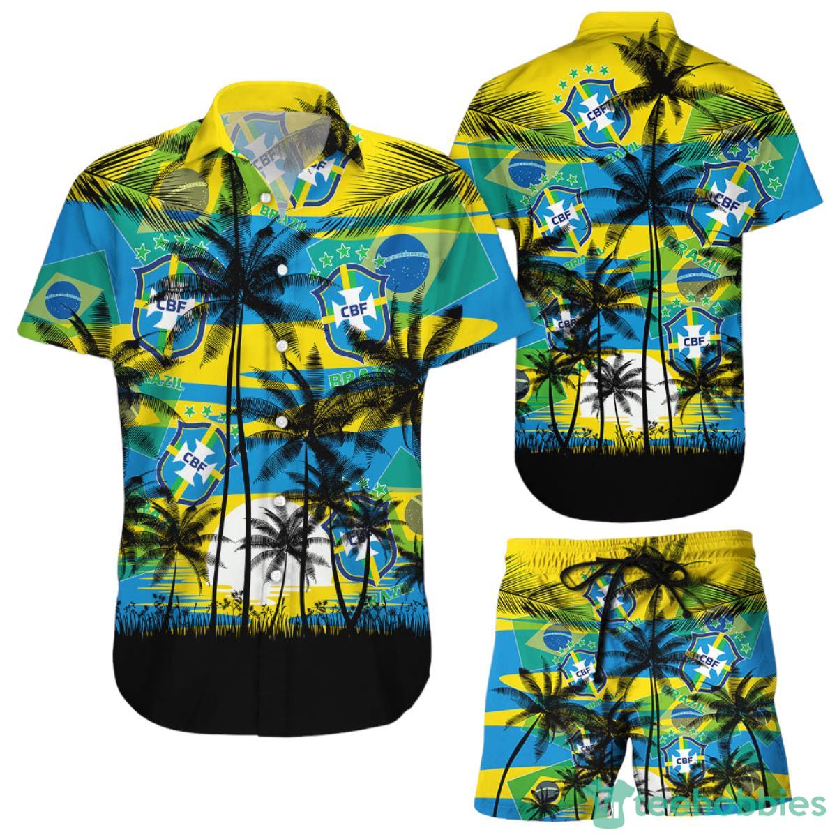 Brazil Coconut Pattern Hawaiian Soccer Champions Football Gift Fans World Cup 3D Hawaiian Shirt Product Photo 1