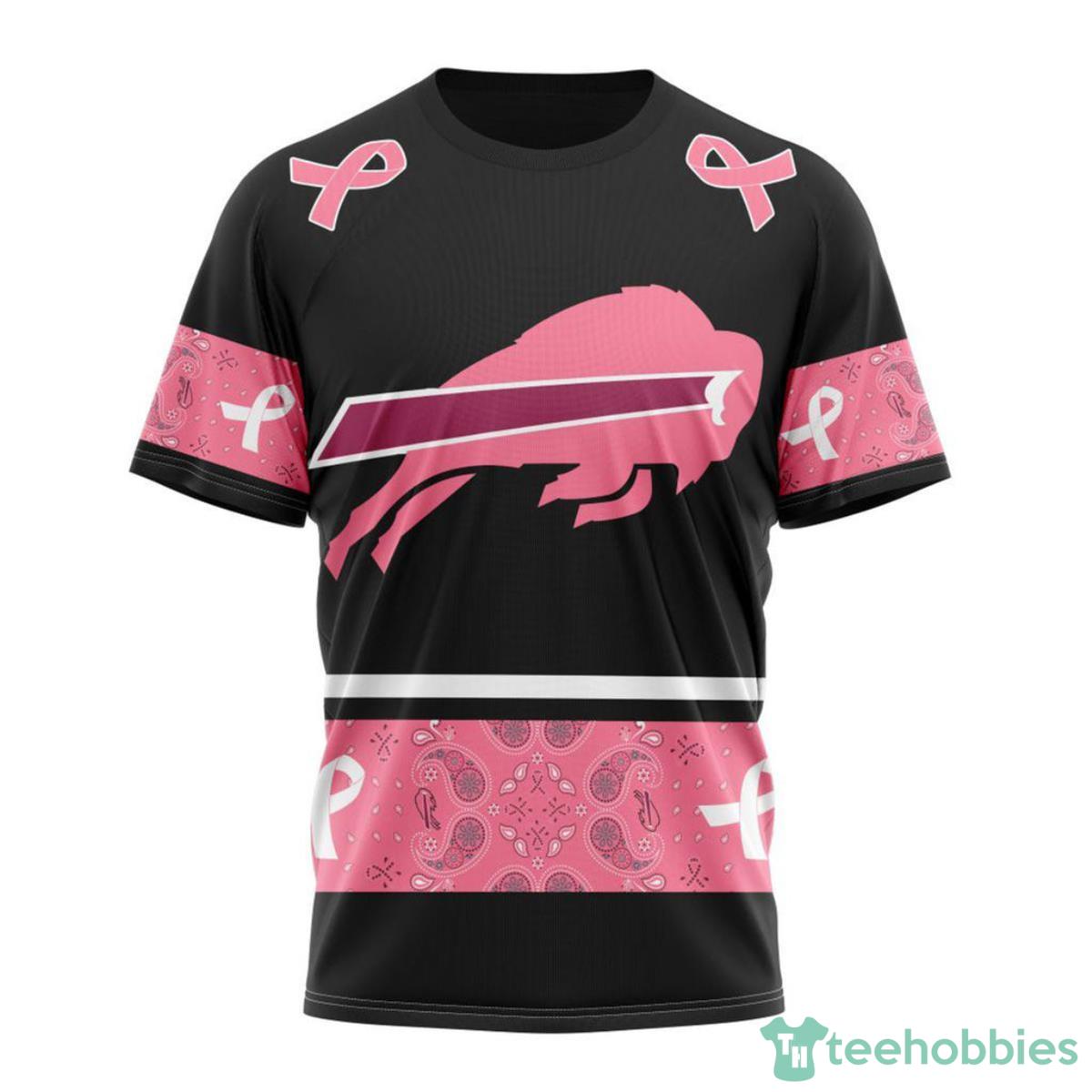 Buffalo Bills Breast Cancer 3D Shirt Custom Name Product Photo 1