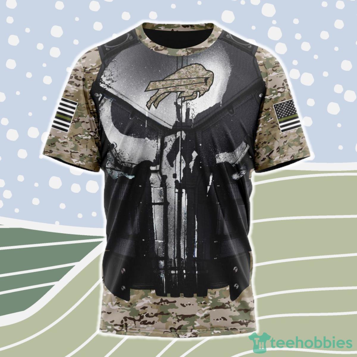 Buffalo Bills NFL 3D Shirt Camo Custom Name & Number Product Photo 1