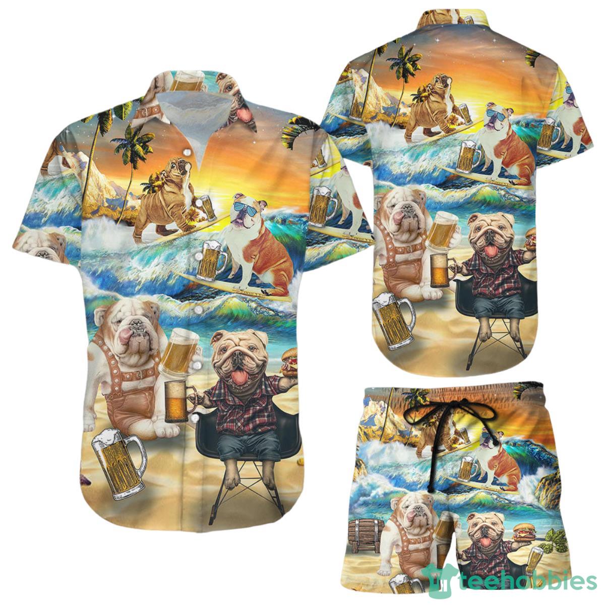 Bulldog Hawaiian Shirt Funny Bulldog Beer Aloha Gift For Bulldog Lovers Product Photo 1