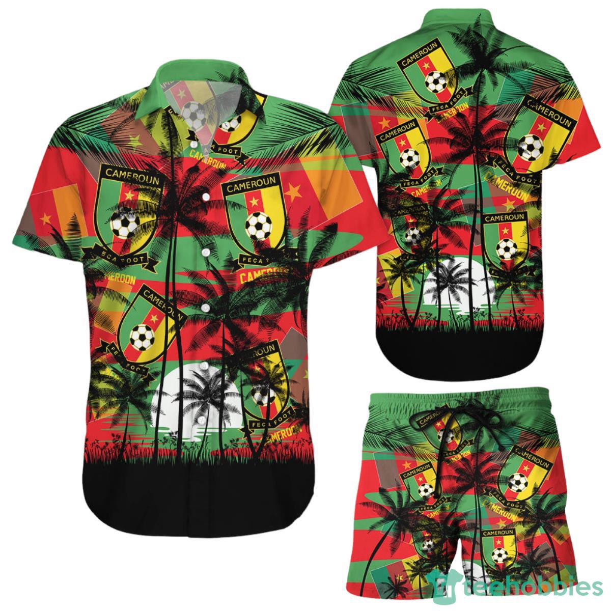 Cameroon Coconut Pattern Hawaiian Soccer Champions Football Gift Fans World Cup 3D Hawaiian Shirt Product Photo 1 Cameroon Coconut Pattern Hawaiian Soccer Champions Football Gift Fans World Cup 3D Hawaiian Shirt Product Photo 1