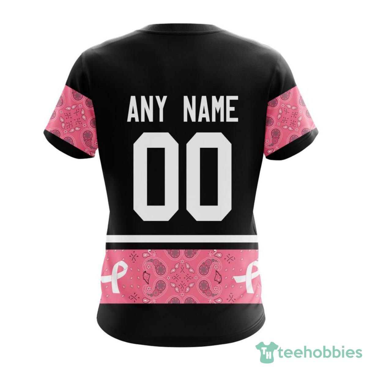 Carolina Panthers Breast Cancer 3D Shirt Custom Name Product Photo 2
