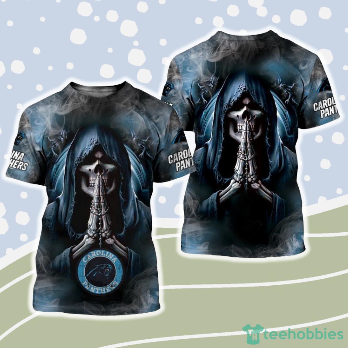 Carolina Panthers NFL 3D Shirt Background Skull Smoke Product Photo 1