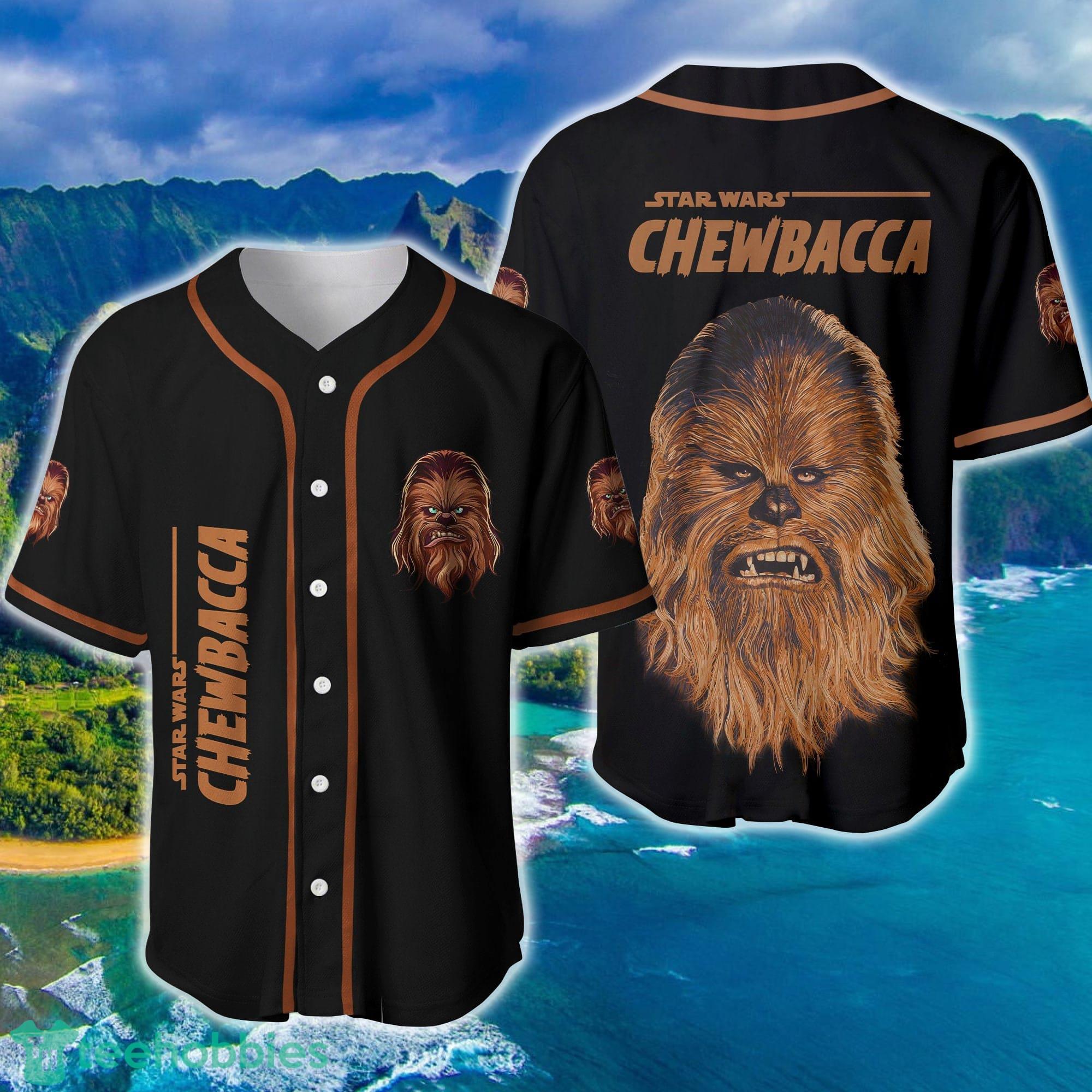 Chewbacca Star Wars Black Brown Disney Baseball Jersey Product Photo 1