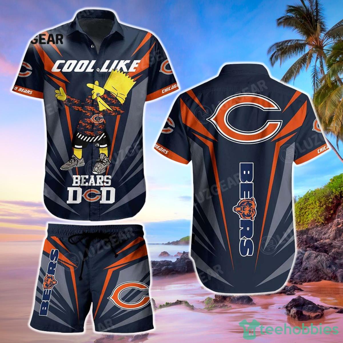 Chicago Bears NFL Hawaiian Shirt And Short Bart Simpson Summer Perfect Gift For Fans NFL Product Photo 1