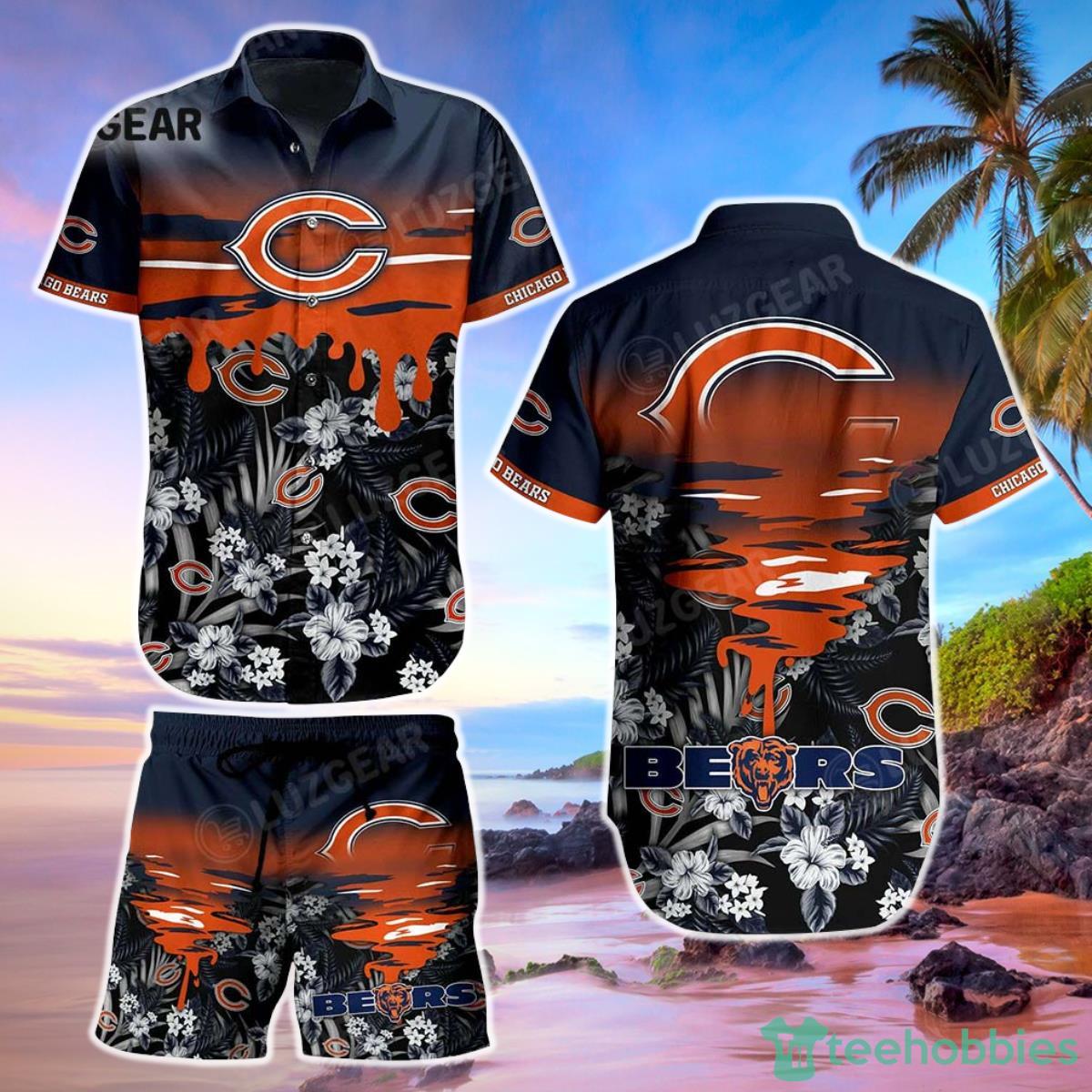 Chicago Bears NFL Hawaiian Shirt And Short Tropical Pattern Beach Shirt New Gift For Best Fan Product Photo 1