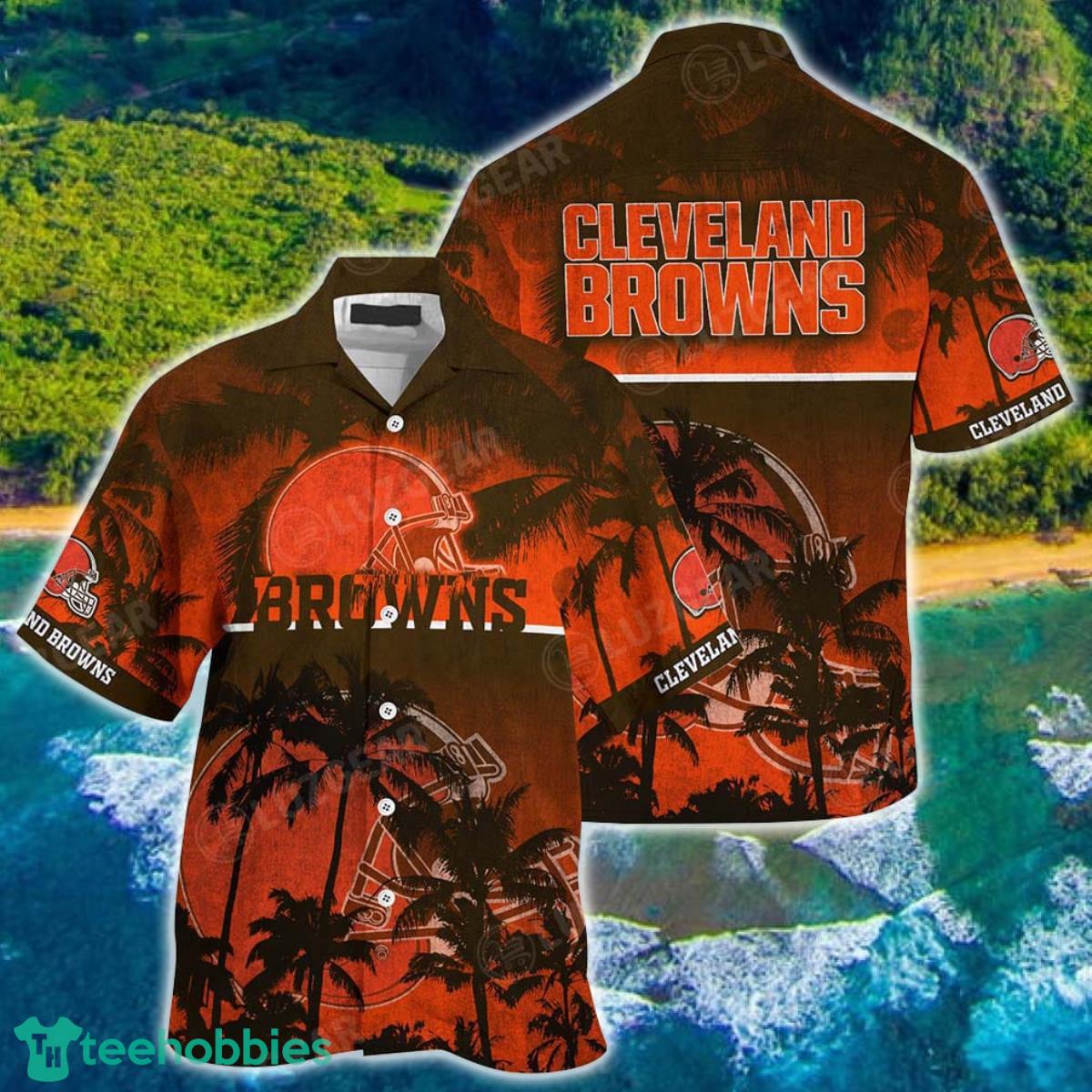 Cleveland Browns NFL Hawaiian Shirt Short Style Tropical Patterns Hot Trending Summer For Awesome Fans Product Photo 1