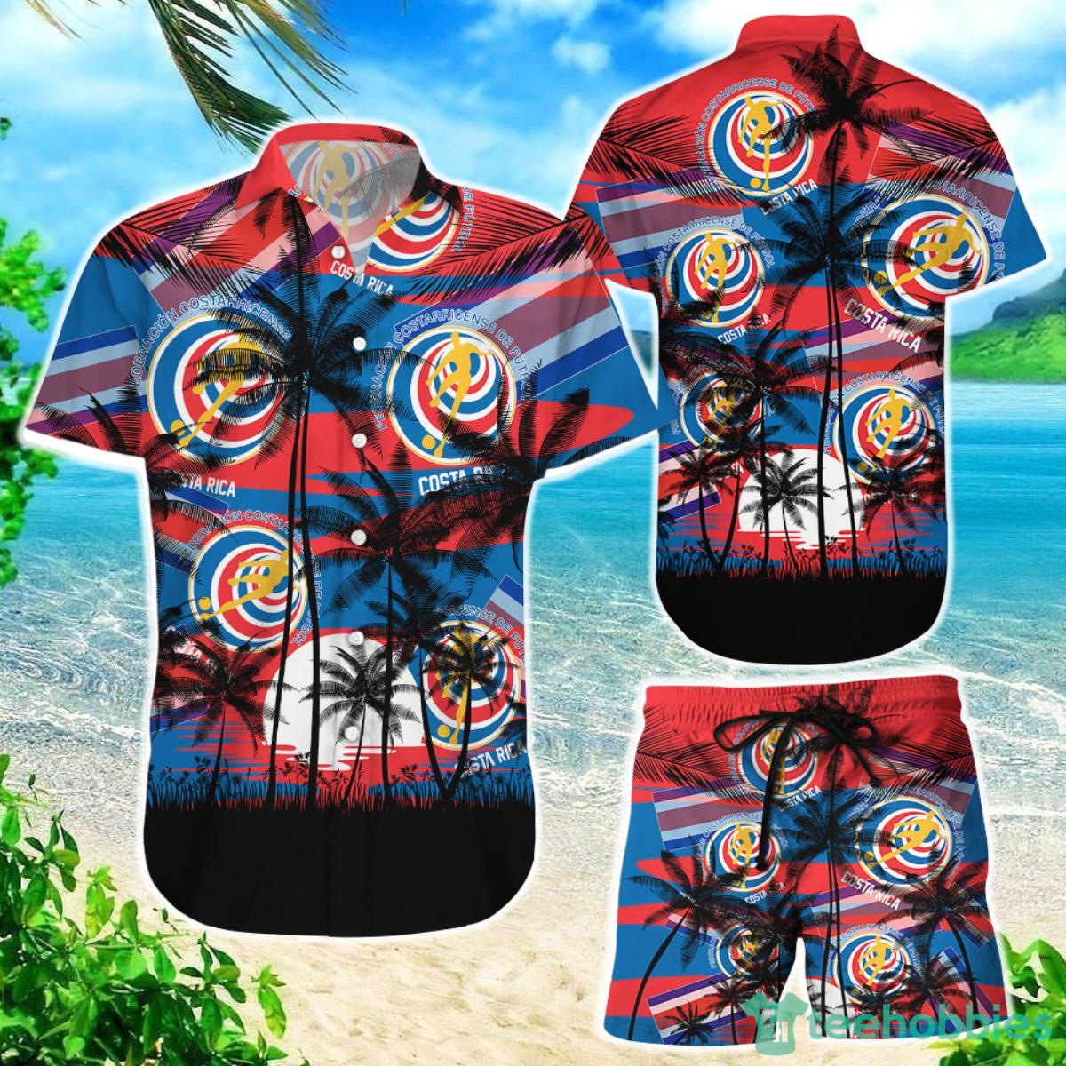 Costa Rica Coconut Pattern Hawaiian Soccer Gift Fans World Cup 3D Hawaiian Shirt Product Photo 1