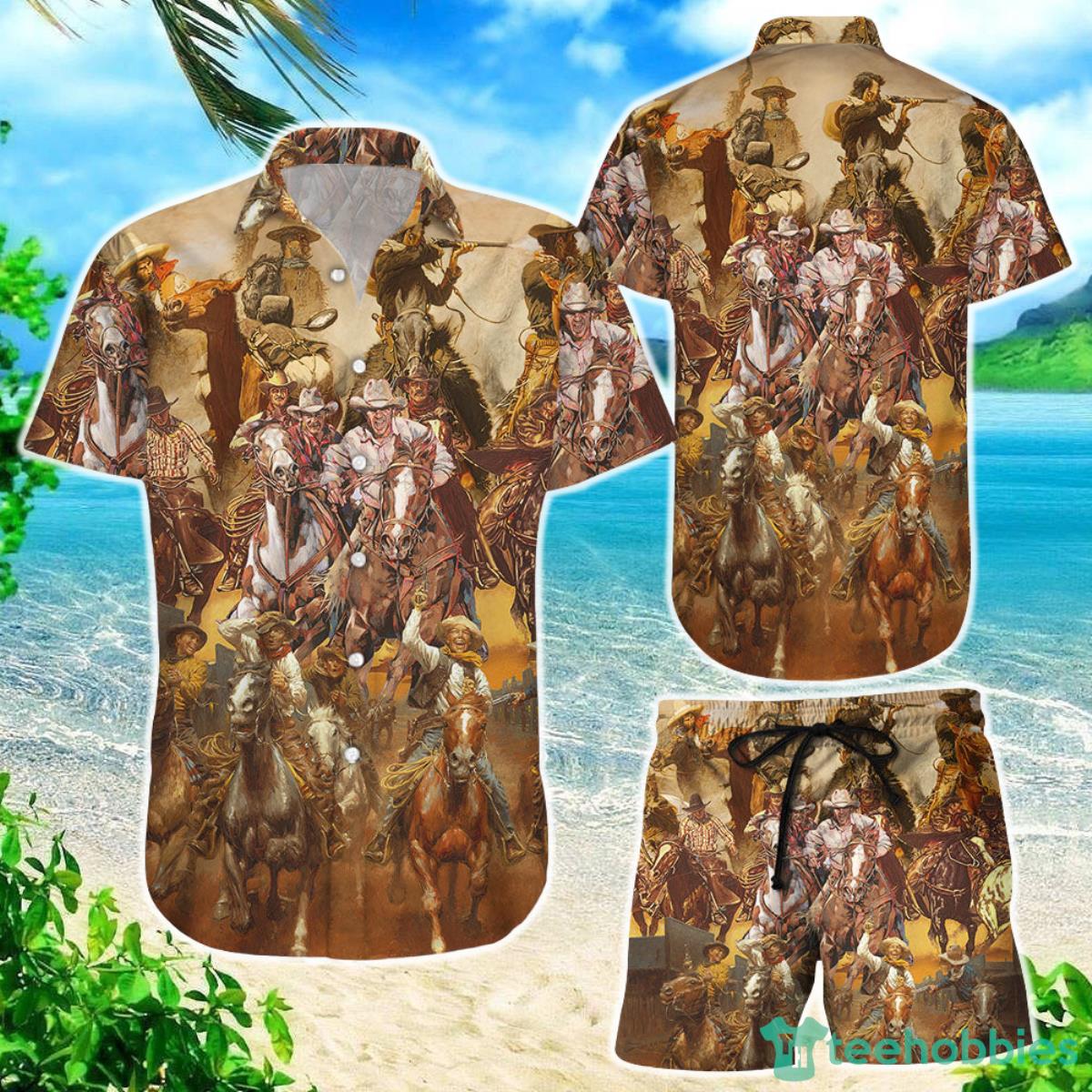 Cowboy Print Hawaiian Shirt Cowboy Up When Life Gets Tough Hawaii Shirt Western Cowboy Gifts Product Photo 1