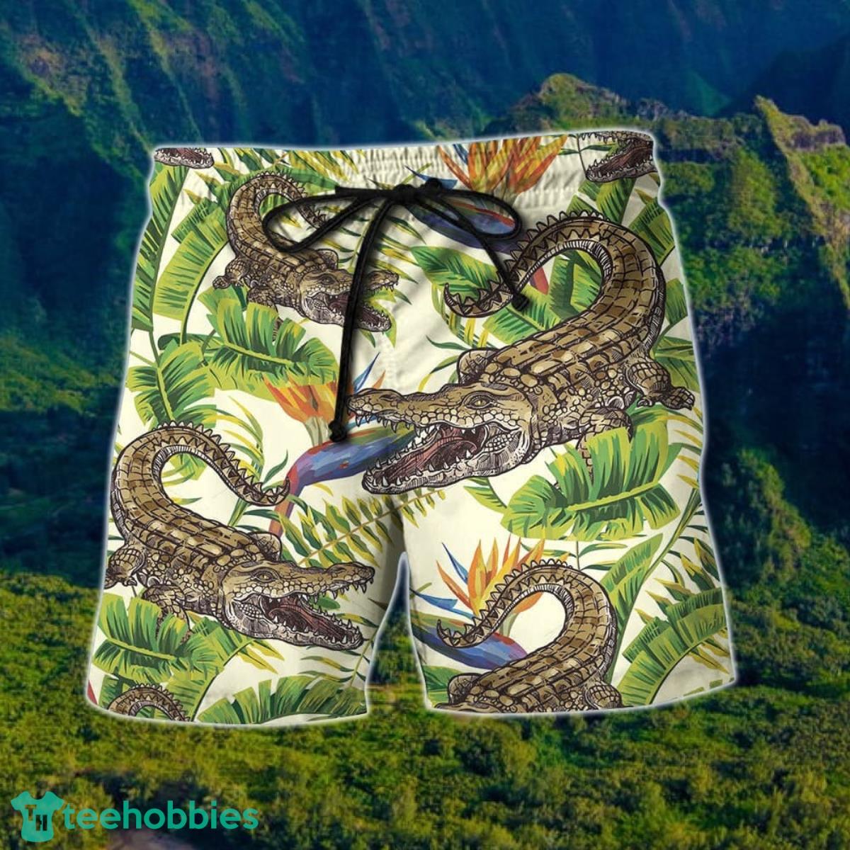 Crocodile Hawaiian Shirt And Short For Men And Women Product Photo 2