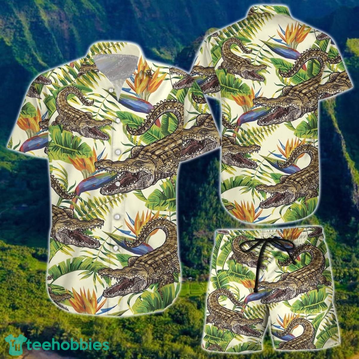 Crocodile Hawaiian Shirt And Short For Men And Women Product Photo 1