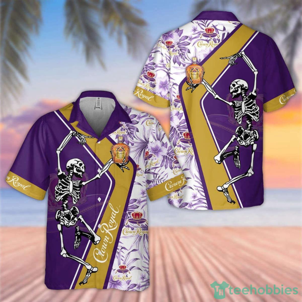 Crown Royal Happy Skeleton Hawaiian Shirt Perfect Gift Product Photo 1