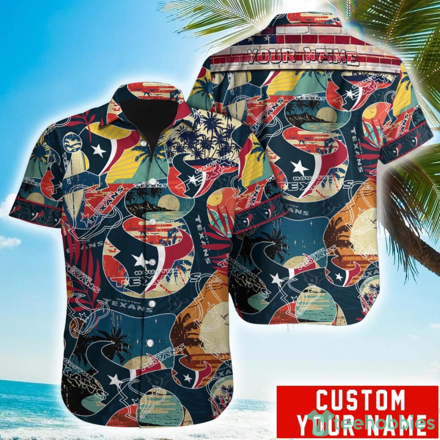 Custom Name Houston Texans Special Vintage Style Hawaiian Shirt Product Photo 1