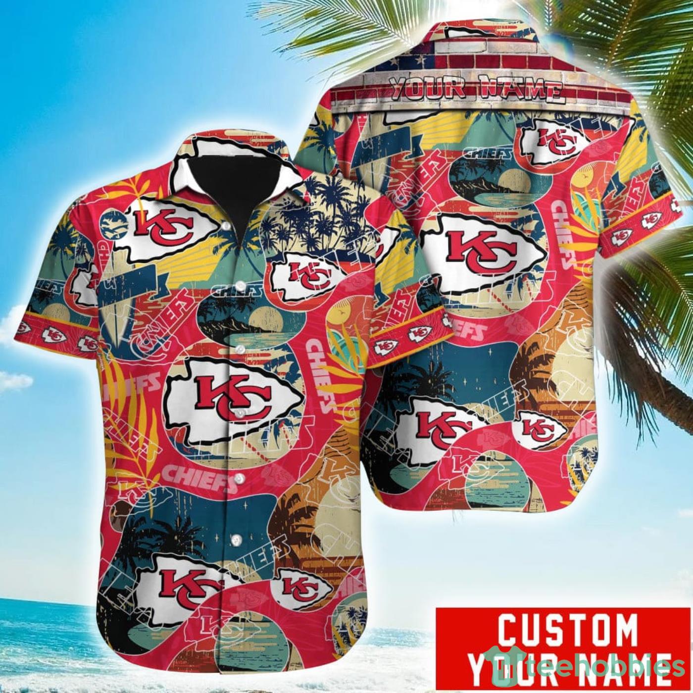 Custom Name Kansas City Chiefs Special Vintage Style Hawaiian Shirt Product Photo 1