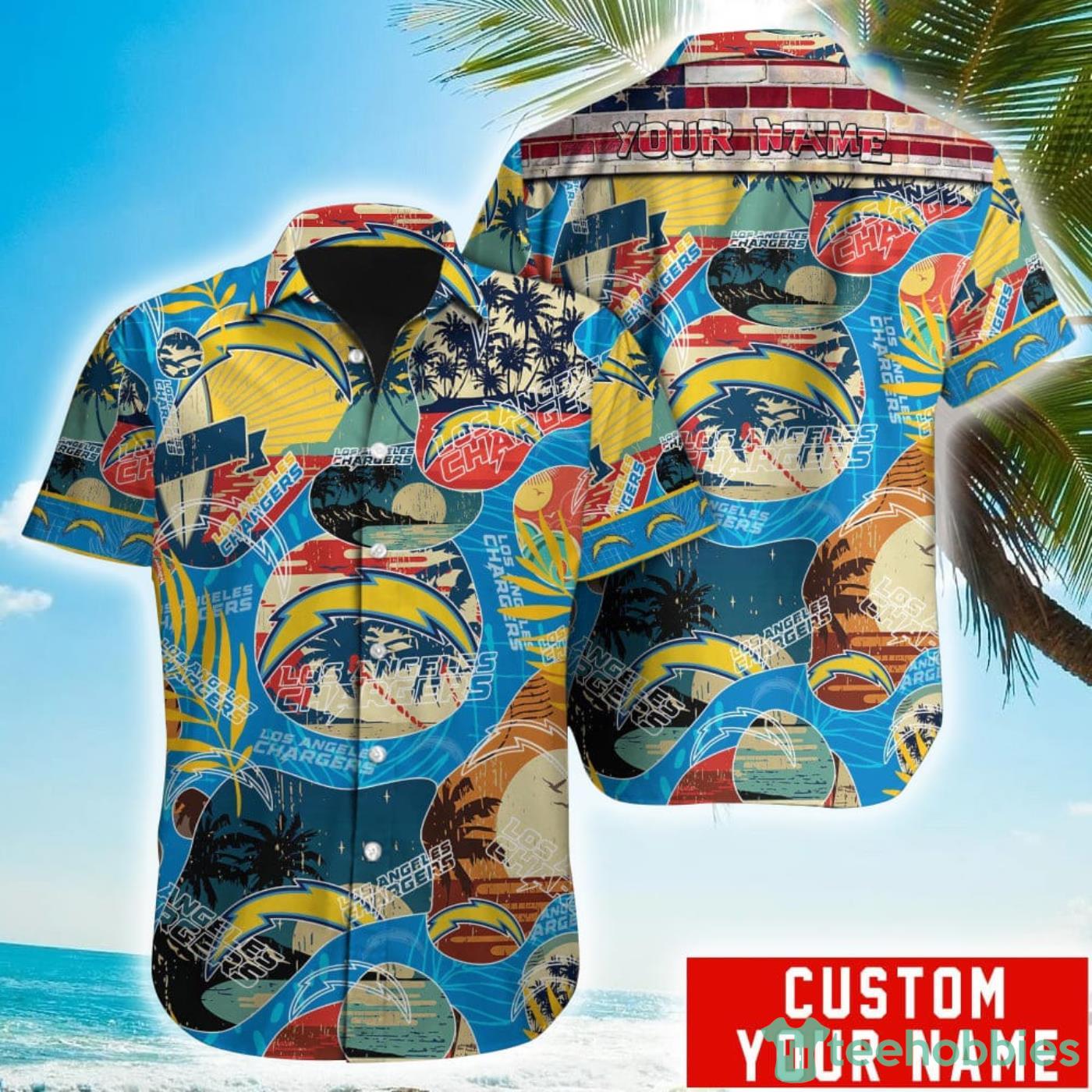 Custom Name Los Angeles Chargers Special Vintage Style Hawaiian Shirt Product Photo 1