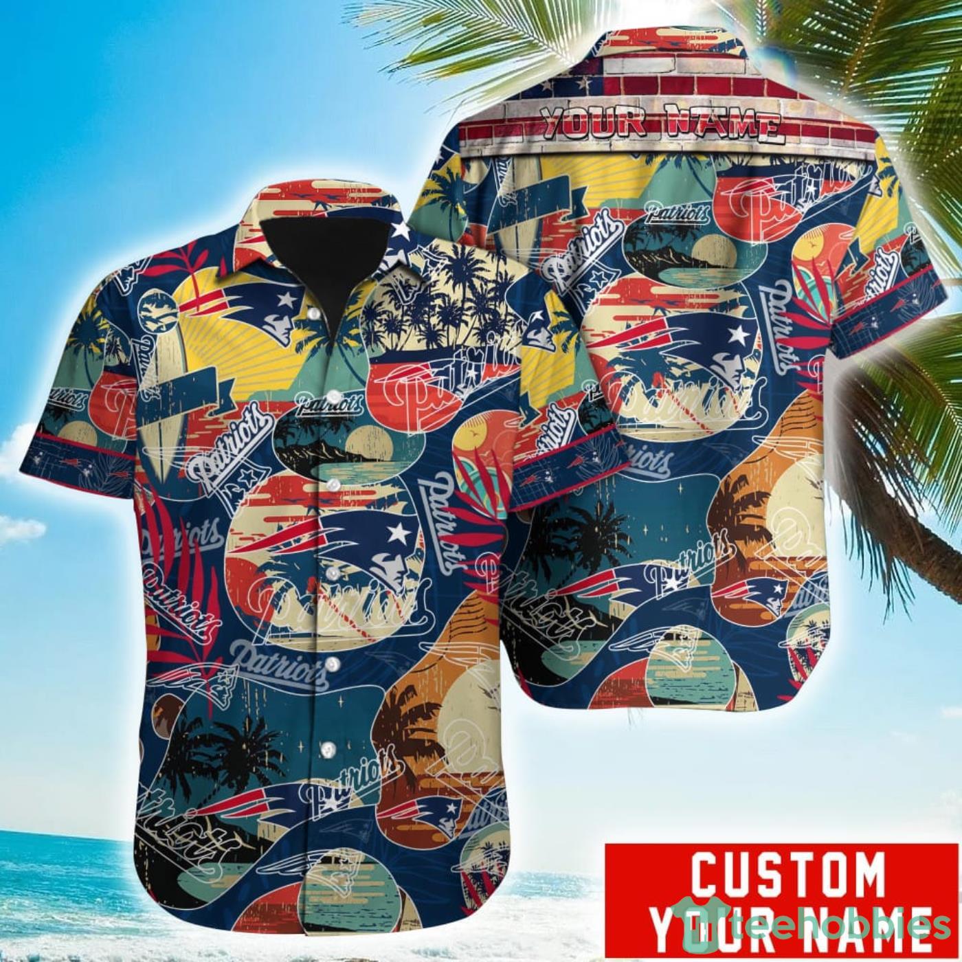 Custom Name New England Patriots Special Vintage Style Hawaiian Shirt Product Photo 1