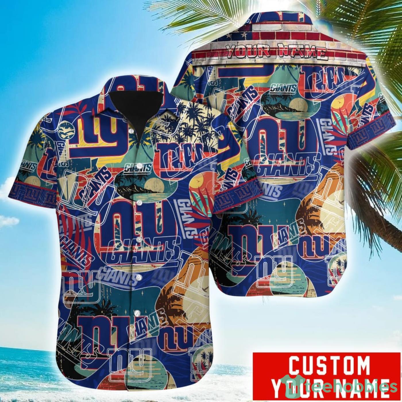 Custom Name New York Giants Special Vintage Style Hawaiian Shirt Product Photo 1