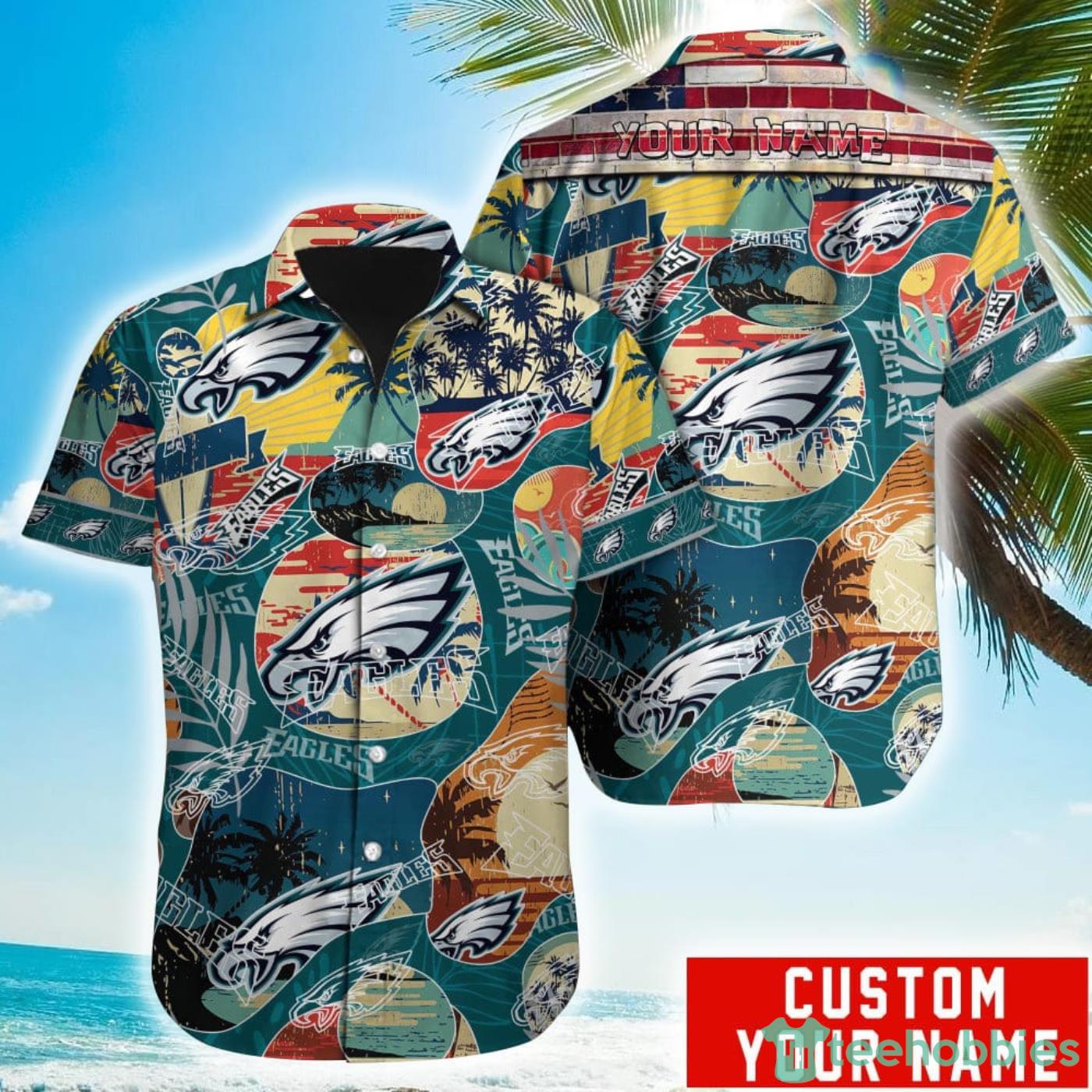 Custom Name Philadelphia Eagles Special Vintage Style Hawaiian Shirt Product Photo 1