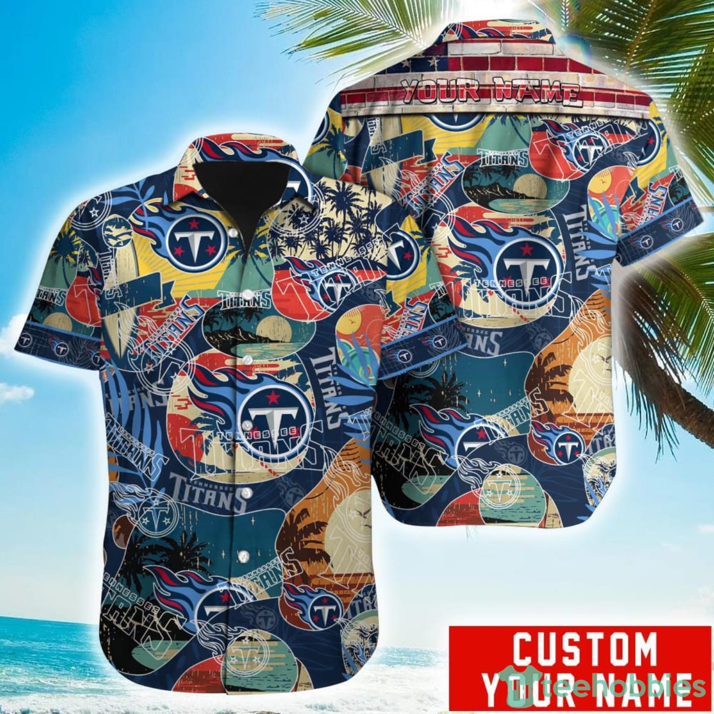 Custom Name Tennessee Titans Special Vintage Style Hawaiian Shirt Product Photo 1