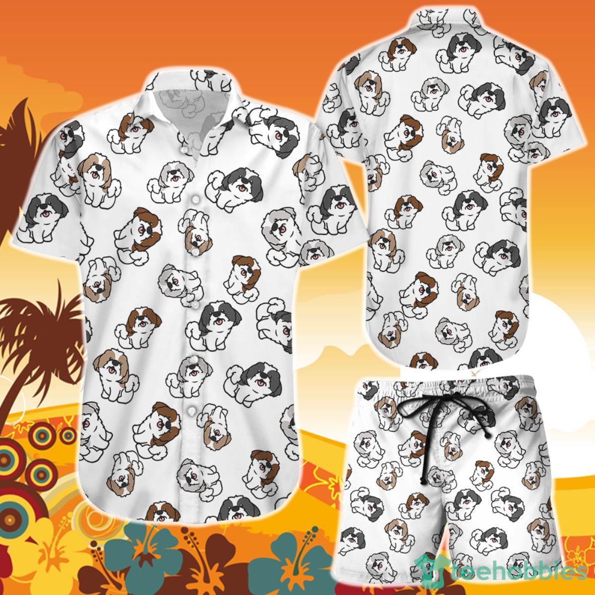 Cute Shih Tzu Dog Pattern Hawaii Shirt and Short Shih Tzu Gifts Dog Lovers Product Photo 1