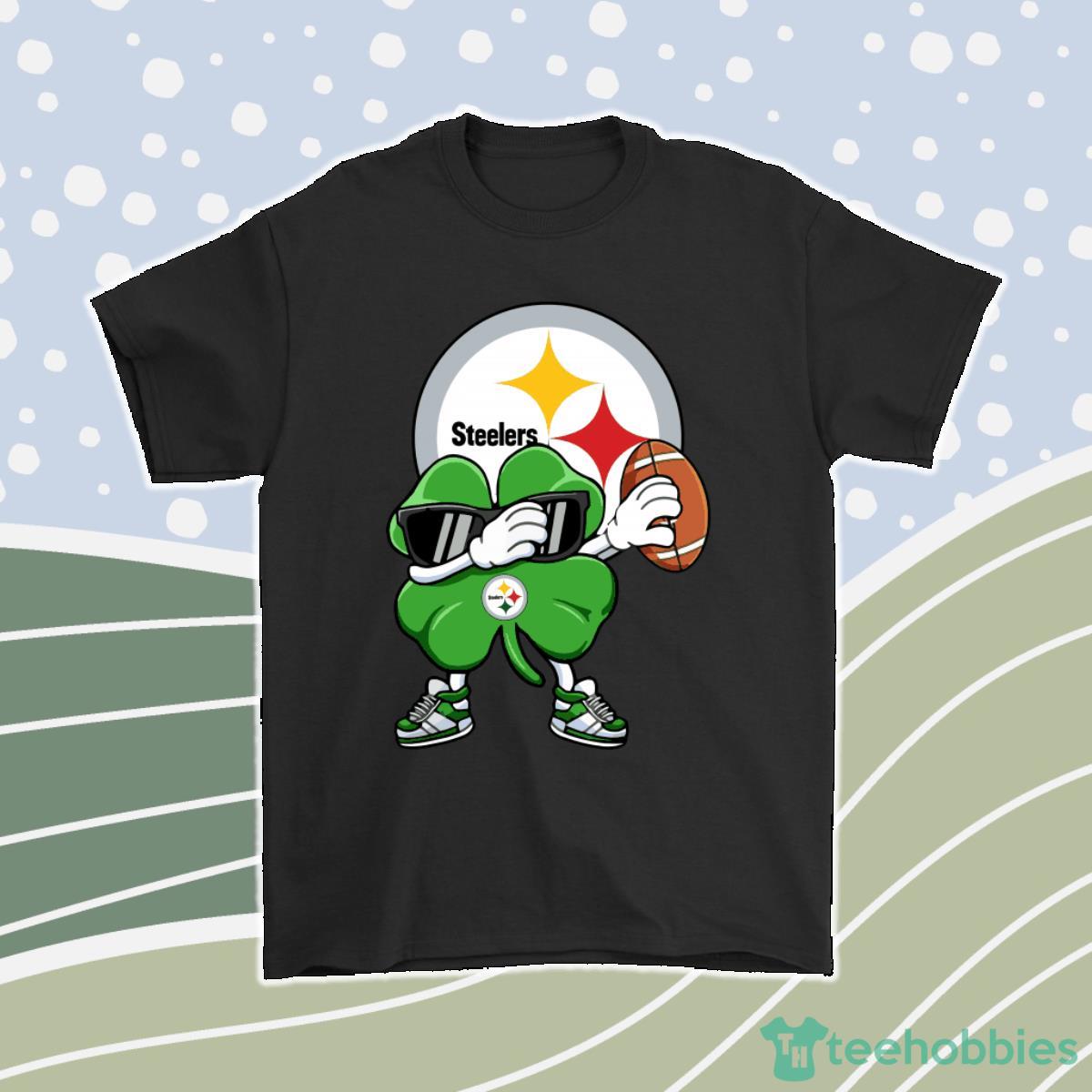 Dabbing Shamrock Football St Patricks Day Pittsburgh Steelers Men Women T-Shirt, Hoodie, Sweatshirt Product Photo 1