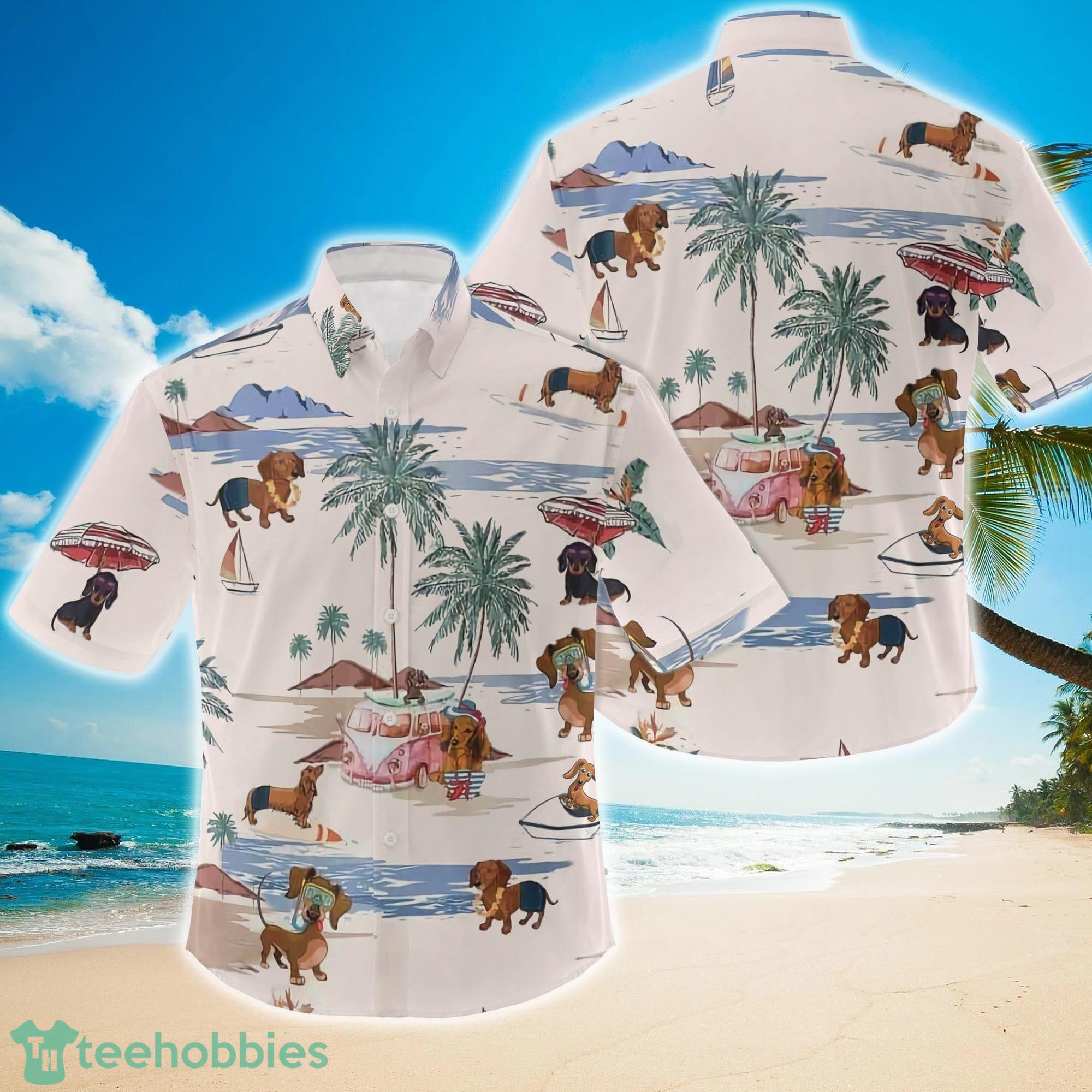 Dachshund Beach Summer Hawaiian Shirt Product Photo 1