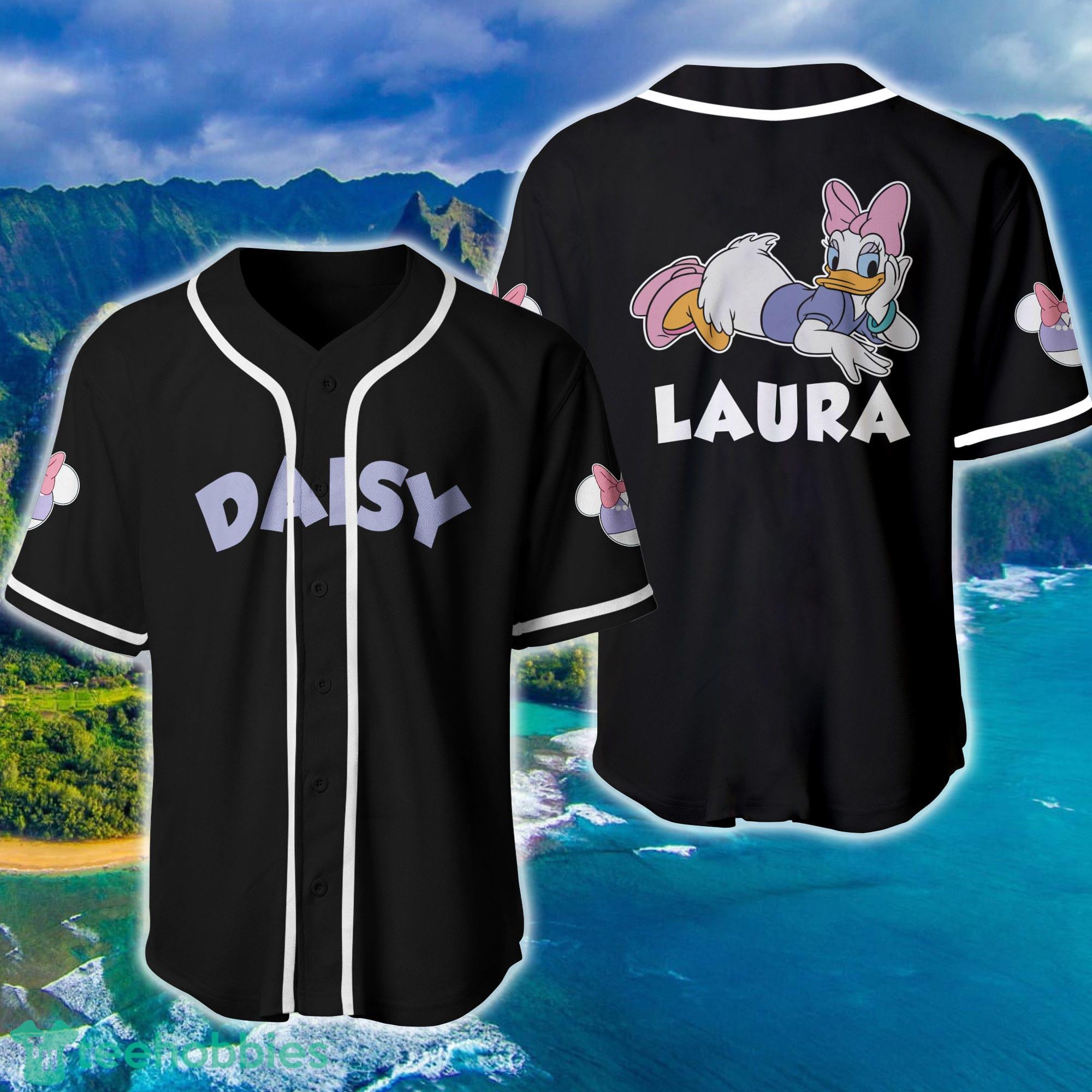 Daisy Duck Black Purple Disney Custom Baseball Jersey Personalized Shirt Product Photo 1