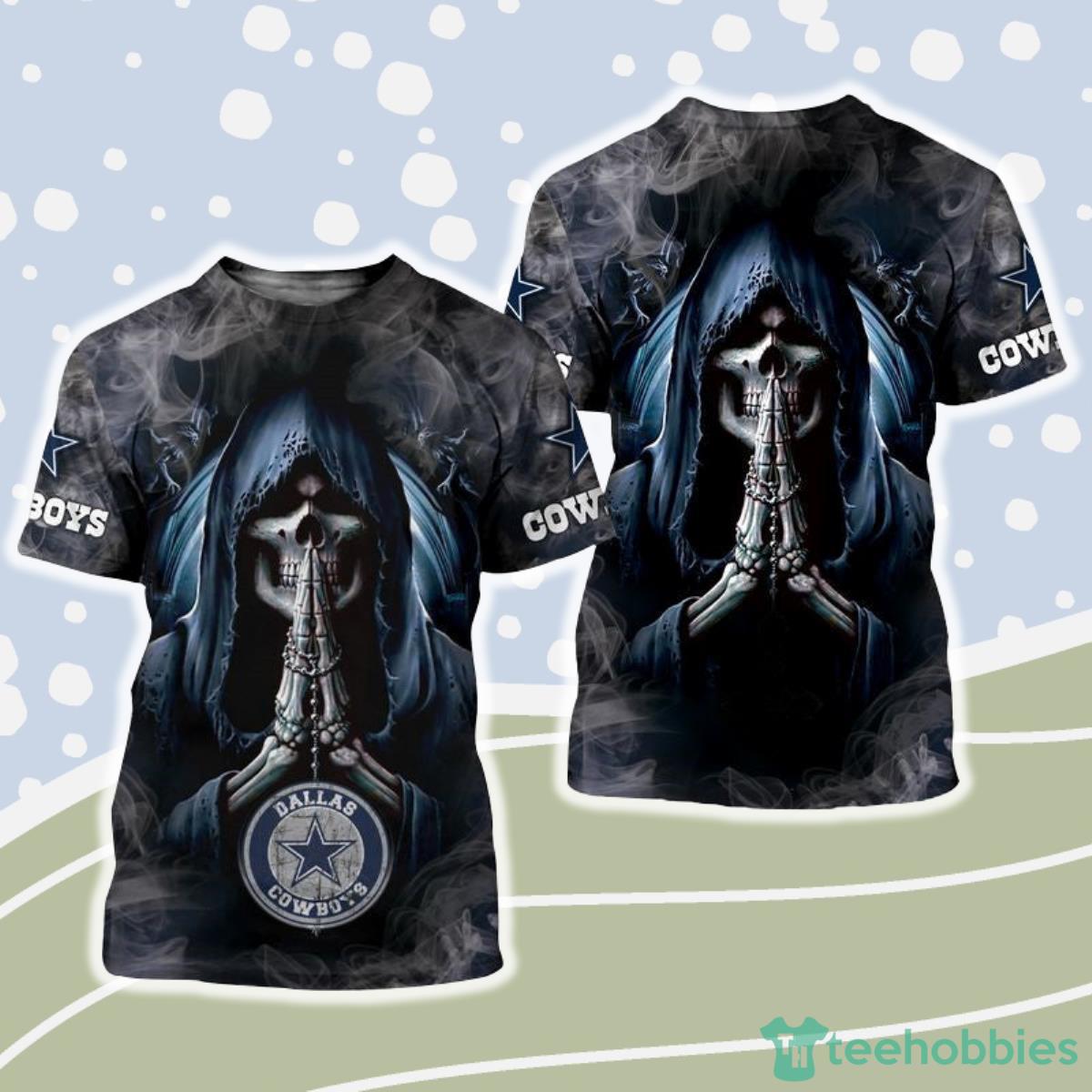 Dallas Cowboys NFL 3D Shirt Background Skull Smoke Product Photo 1