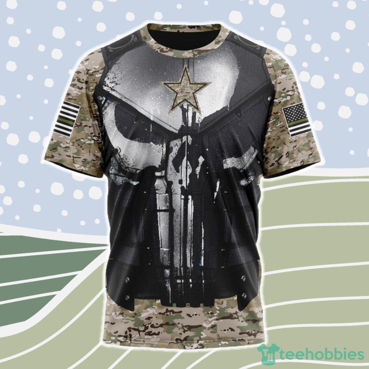 Dallas Cowboys NFL 3D Shirt Camo Custom Name & Number Product Photo 1