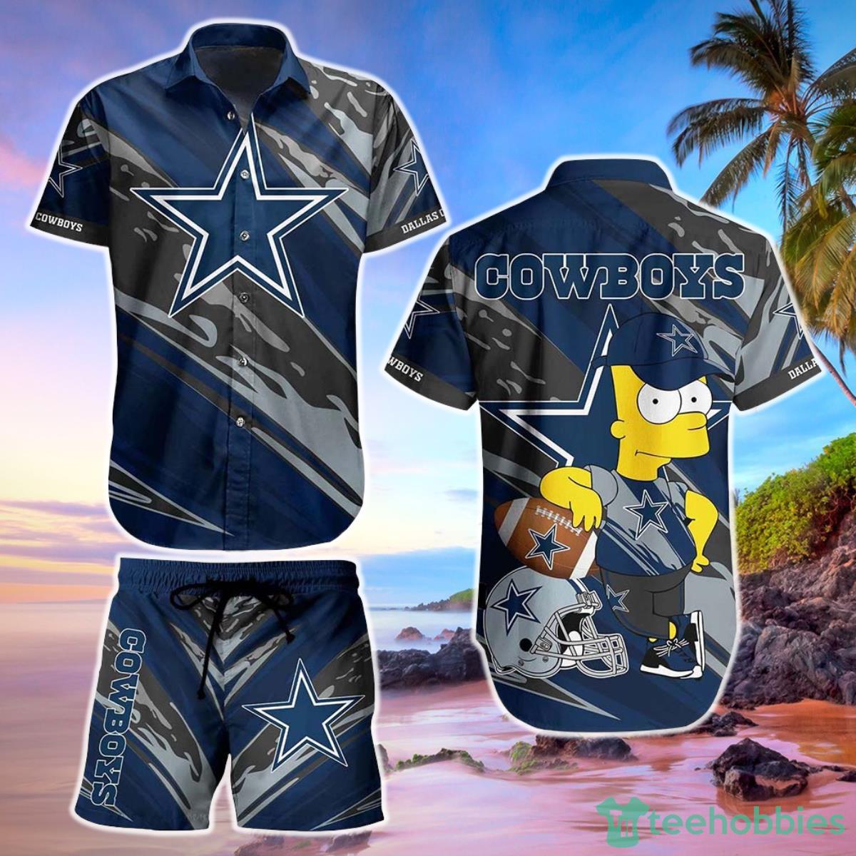 Dallas CowboysFootball NFL Hawaiian Shirt Bart Simpson Summer Gift For Men Women Fans Product Photo 1