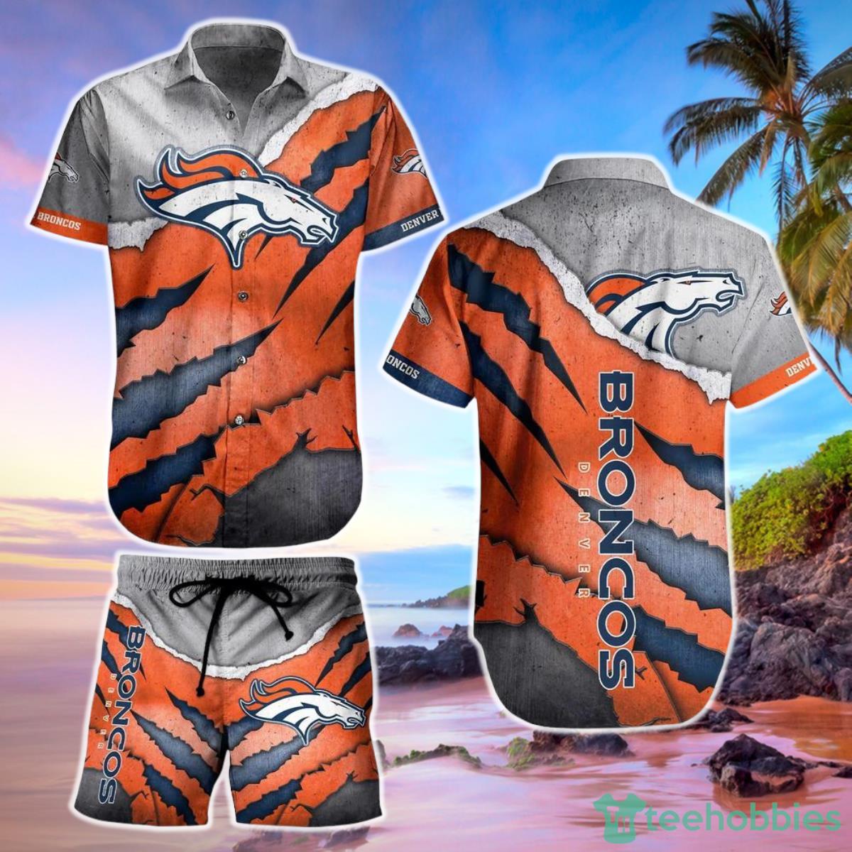 Denver Broncos NFL Hawaiian Shirt And Short Summer Vintage Beach Shirt For Your Loved Ones Product Photo 1