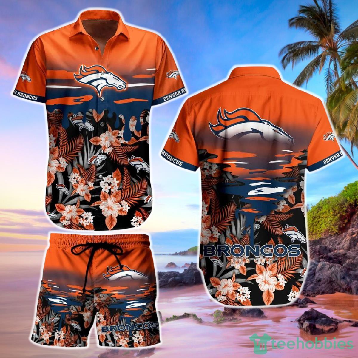 Denver Broncos NFL Hawaiian Shirt And Short Tropical Pattern Beach Shirt New Gift For Best Fan Product Photo 1