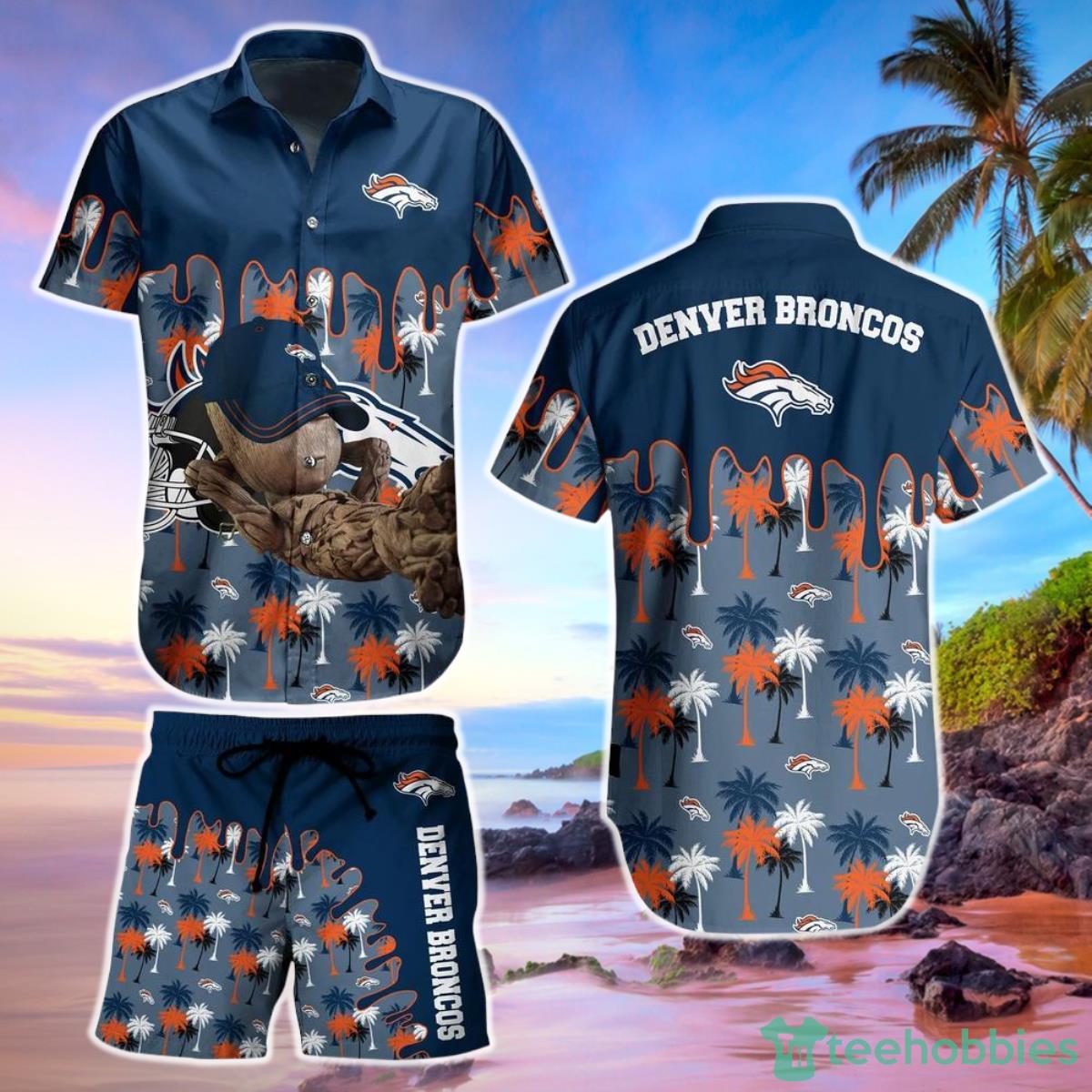 Denver Broncos NFL Hawaiian Shirt Groot Graphic New Summer Perfect Best Gift Ever Product Photo 1