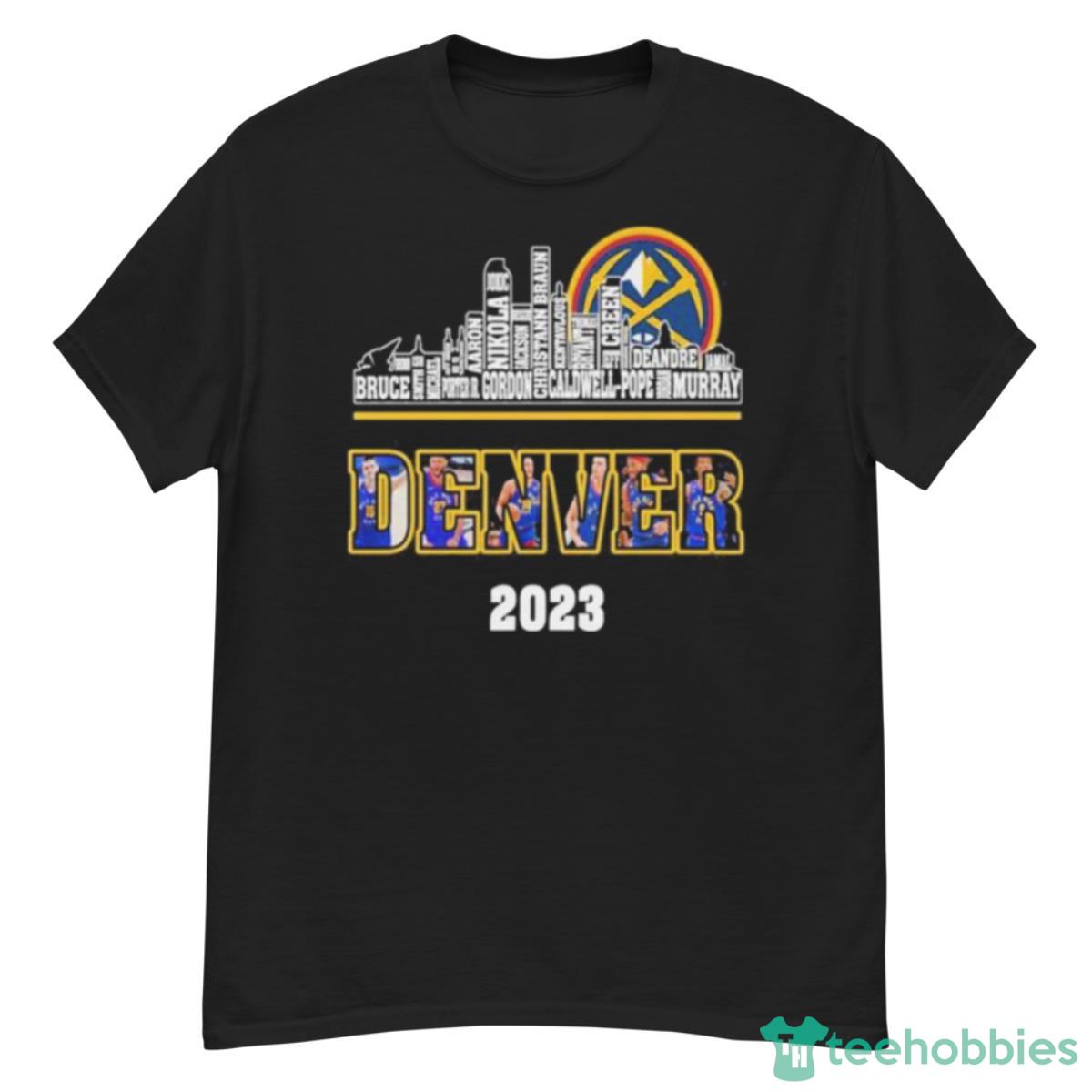Denver Nuggets players names city skyline 2023 champions shirt - G500 Men’s Classic T-Shirt