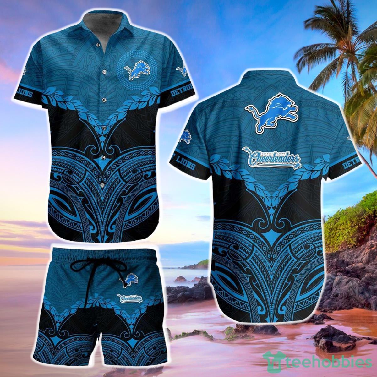 Detroit Lions Football NFL Hawaiian Shirt Polynesian Pattern New Summer Gift For Men Women Fans Product Photo 1