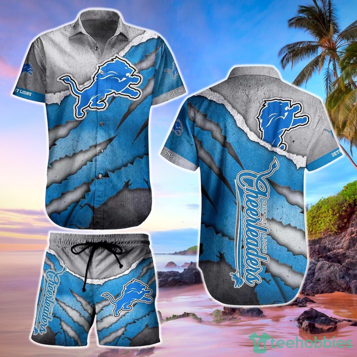 Detroit Lions NFL Hawaiian Shirt And Short Summer Vintage Beach Shirt For Your Loved Ones Product Photo 1