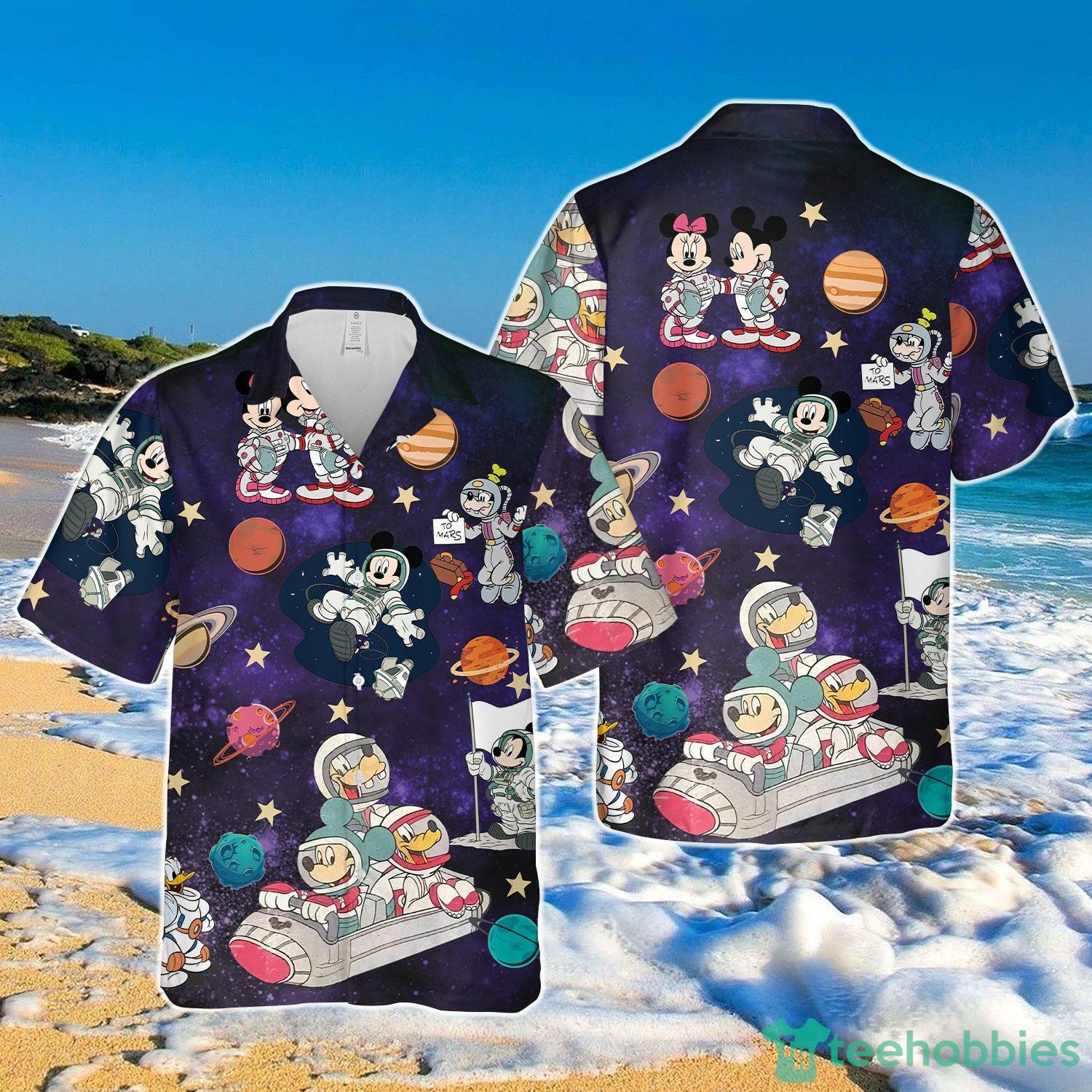 Disney Mickey And Friends Space Mountain Hawaiian Shirt, Retro Disneyland Astronaut Hawaiian Shirt Product Photo 1